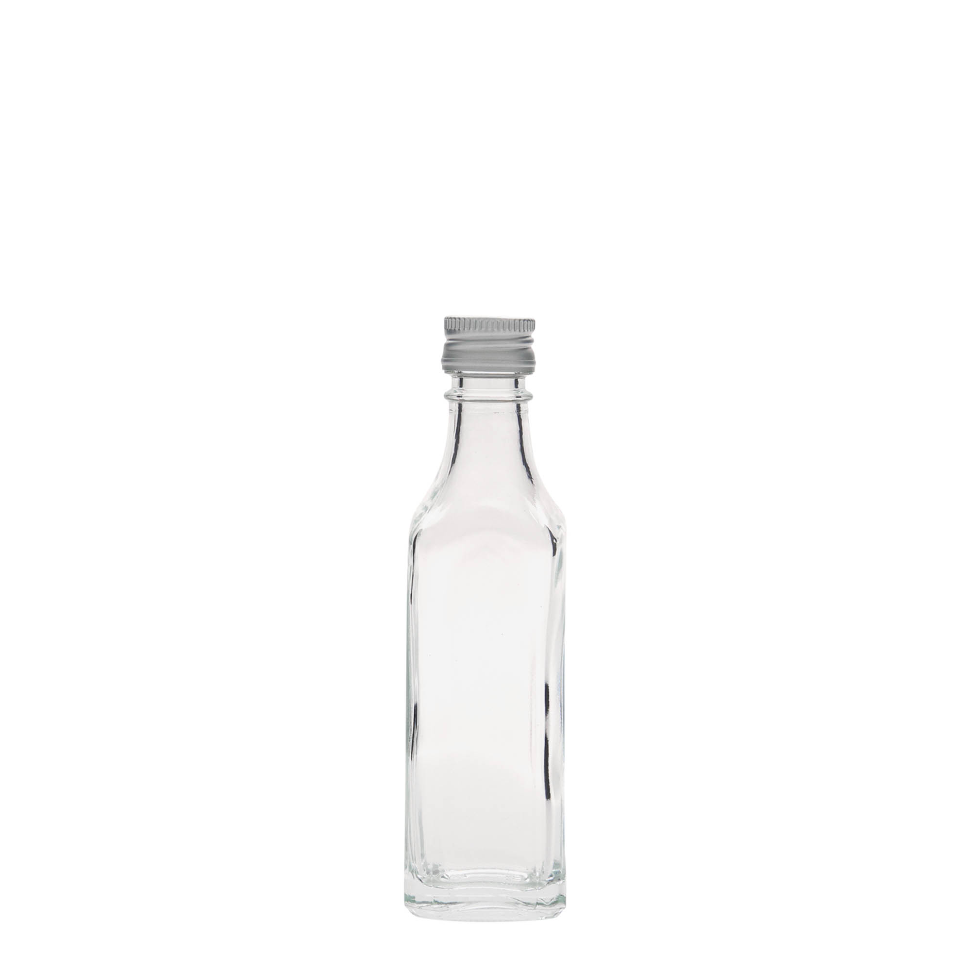 50 ml glassflaske 'Siena', firkantet, åpning: PP 18