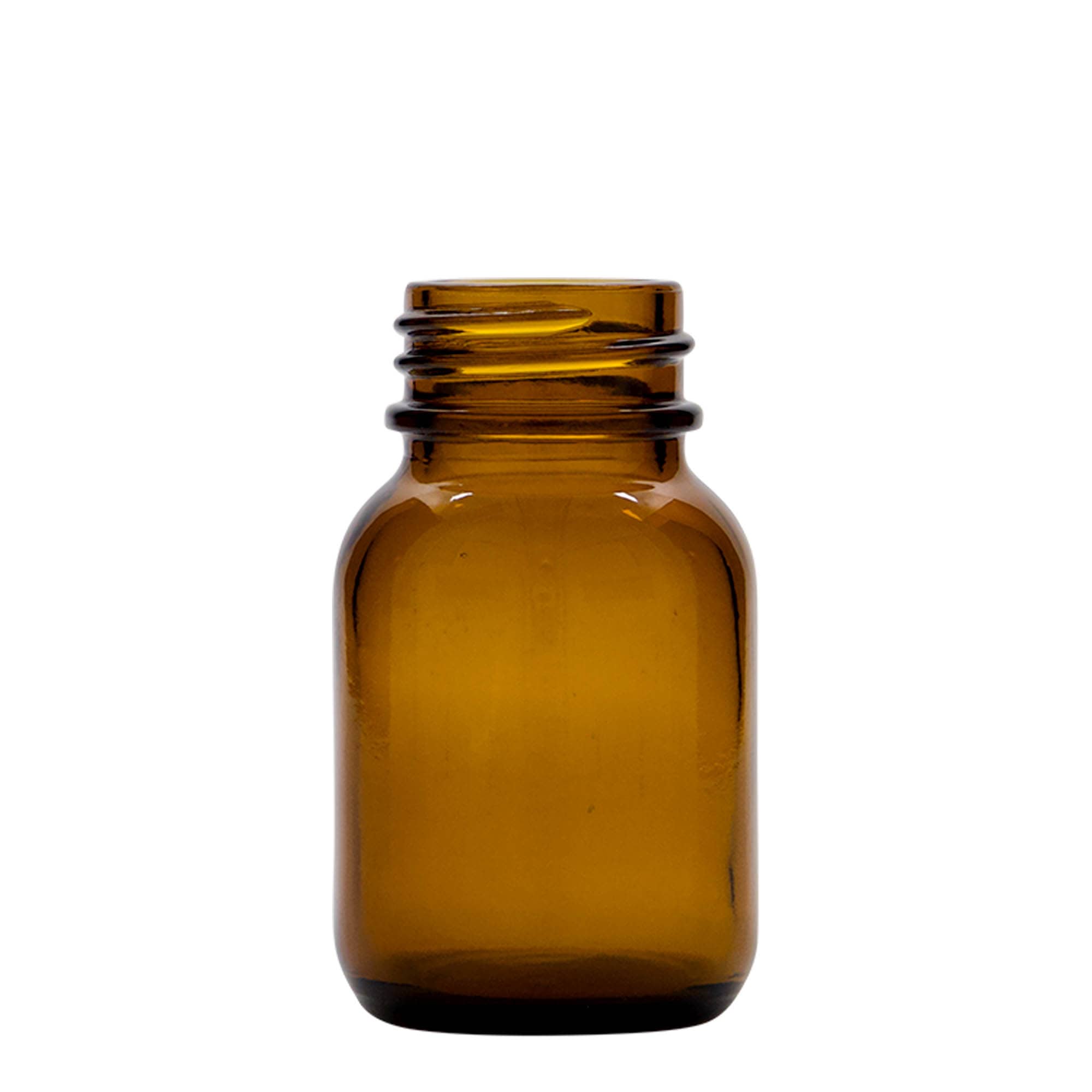 50 ml bredhalsglass, brunt, åpning: DIN 32