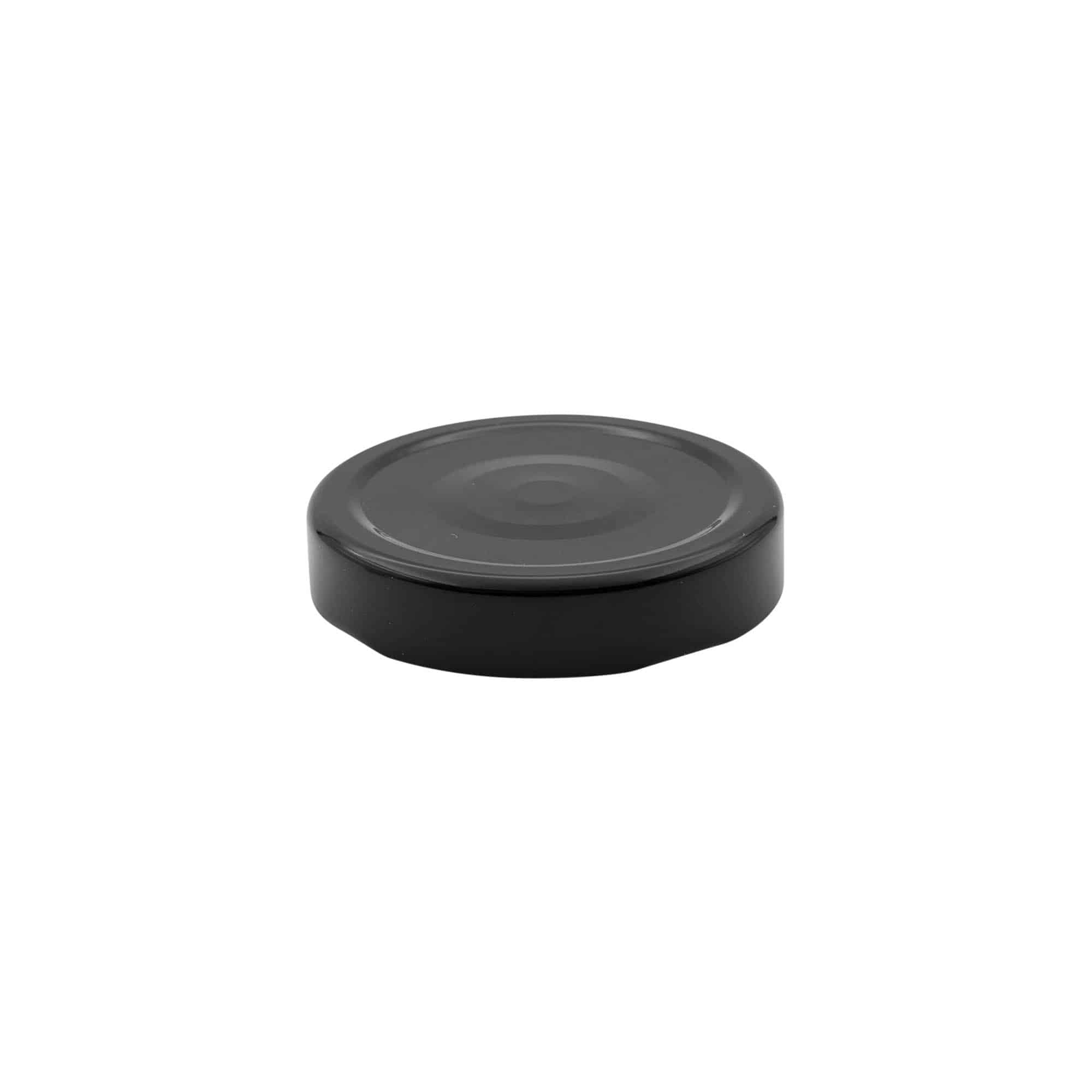 Deep-Twist-Off-lokk, hvit blikkplate, svart, for åpning: Deep-TO 66