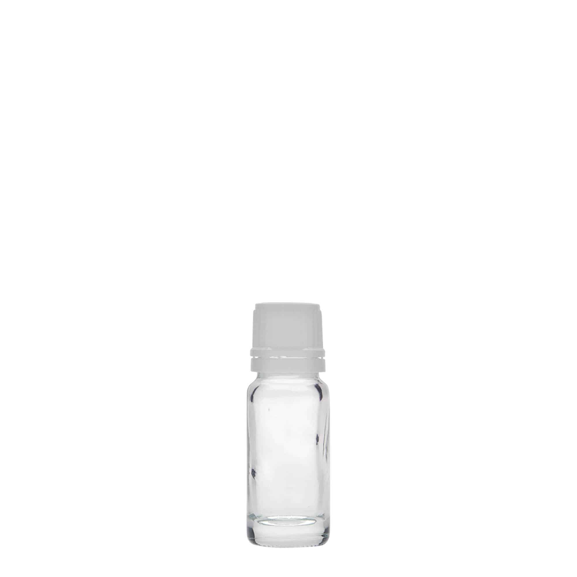 10 ml medisinsk flaske, glass, åpning: DIN 18