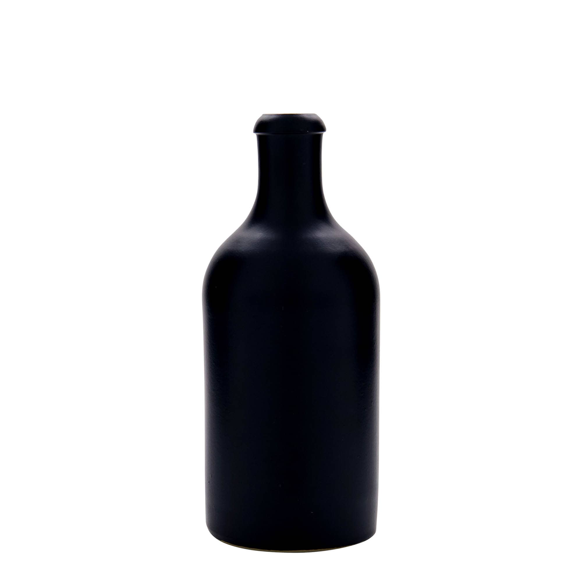 500 ml tonkrukke, steingods, svart, åpning: kork