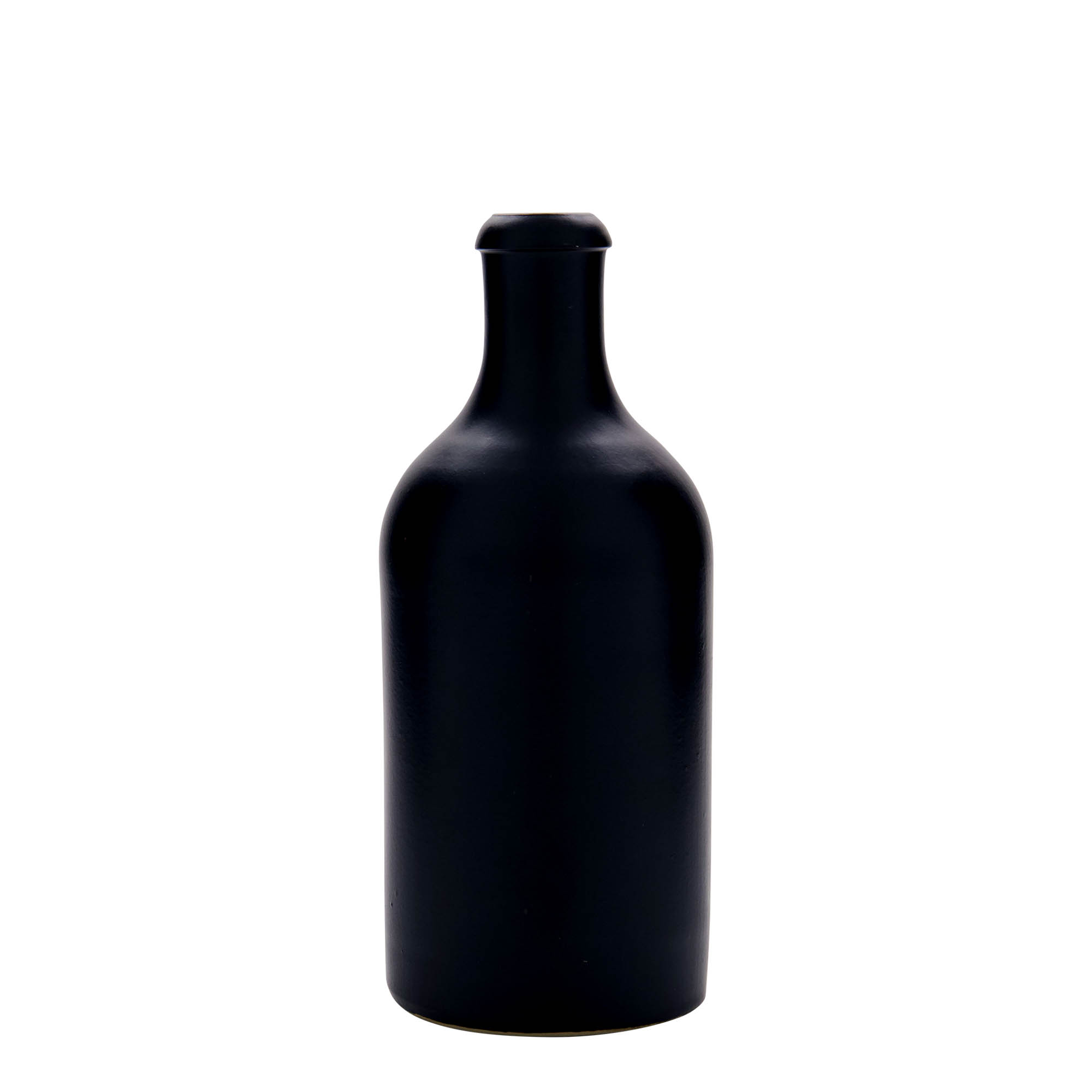 500 ml tonkrukke, steingods, svart, åpning: kork