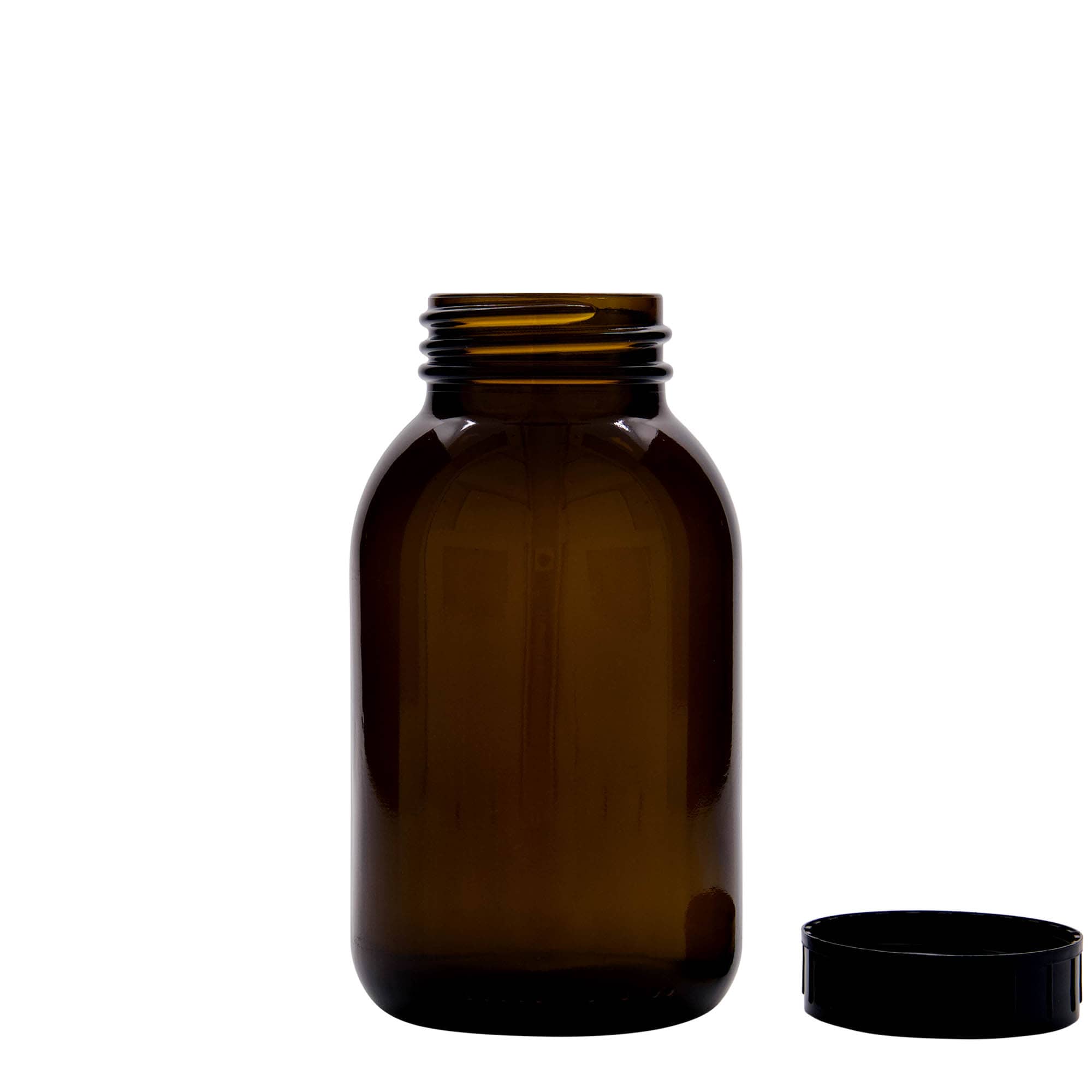 500 ml bredhalsglass, brunt, åpning: DIN 55