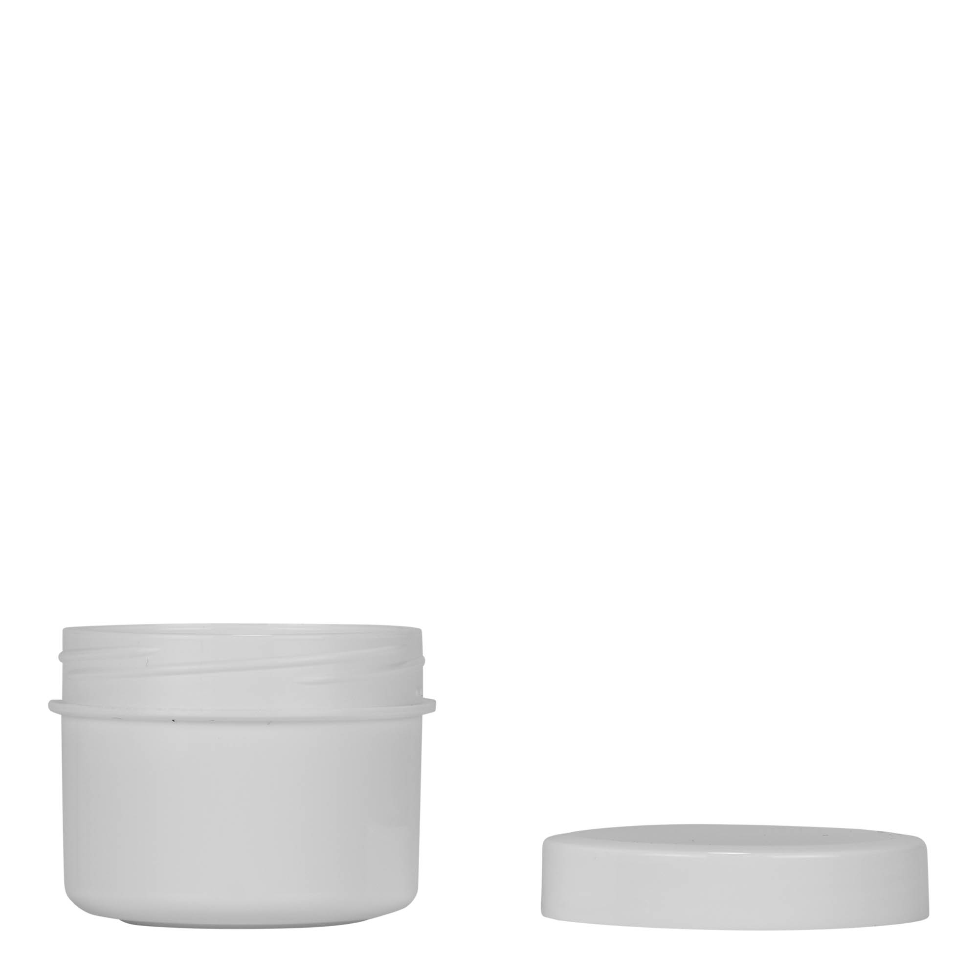 35 ml plastboks 'White Line', PP, hvit, åpning: skrukork 35 ml plastboks 'White Line', PP, hvit, åpning: skrukork