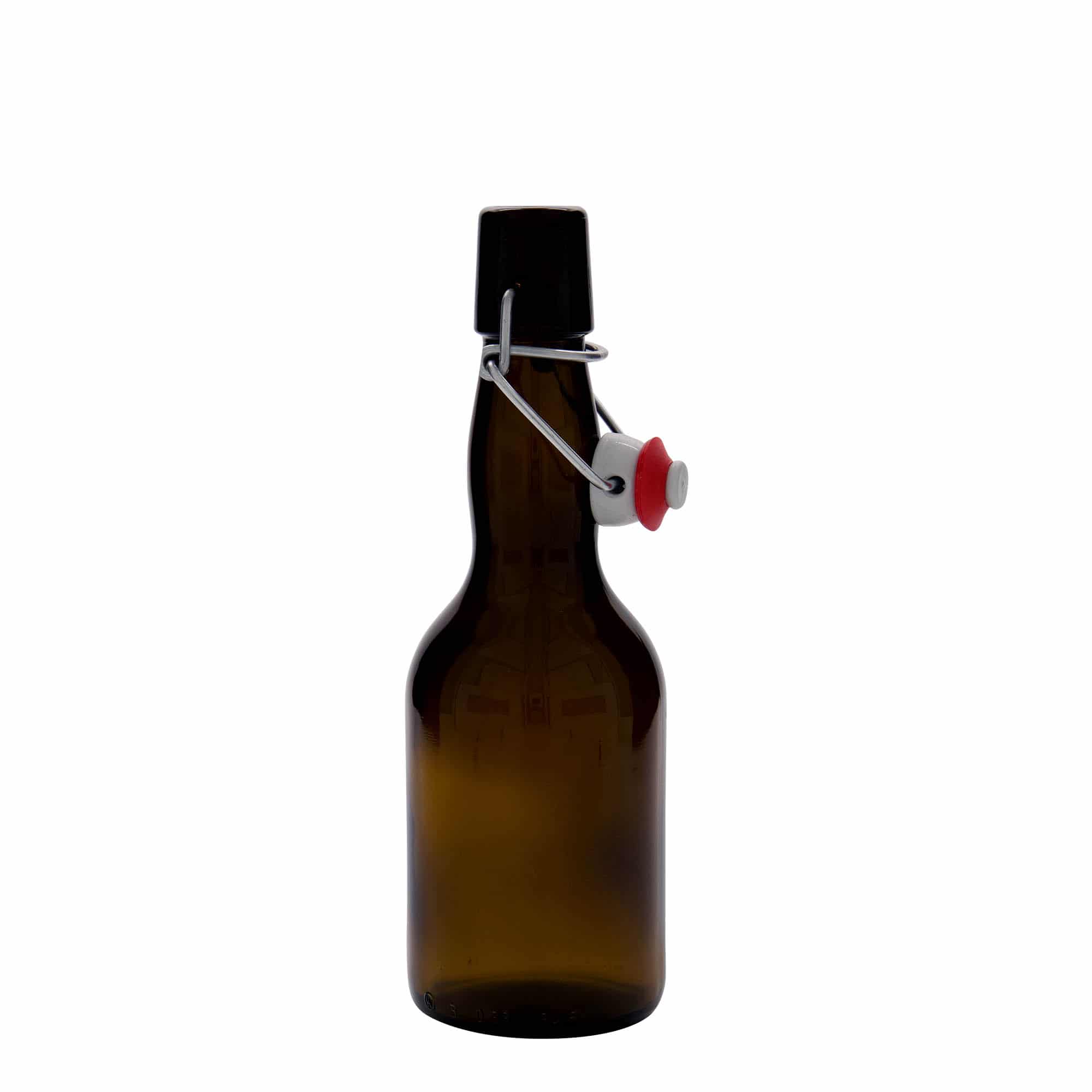 330 ml ølflaske Kropf-hals, glass, brun, åpning: Bøylelokk