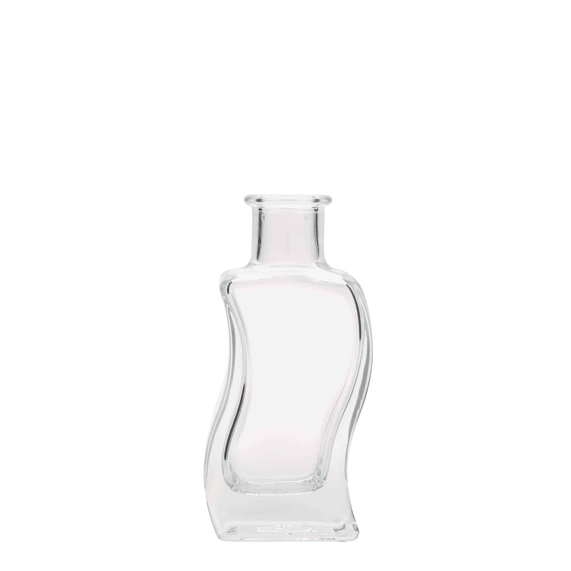 100 ml glassflaske "Bølge", kvadratisk, åpning: Kork 100 ml glassflaske "Bølge", kvadratisk, åpning: Kork