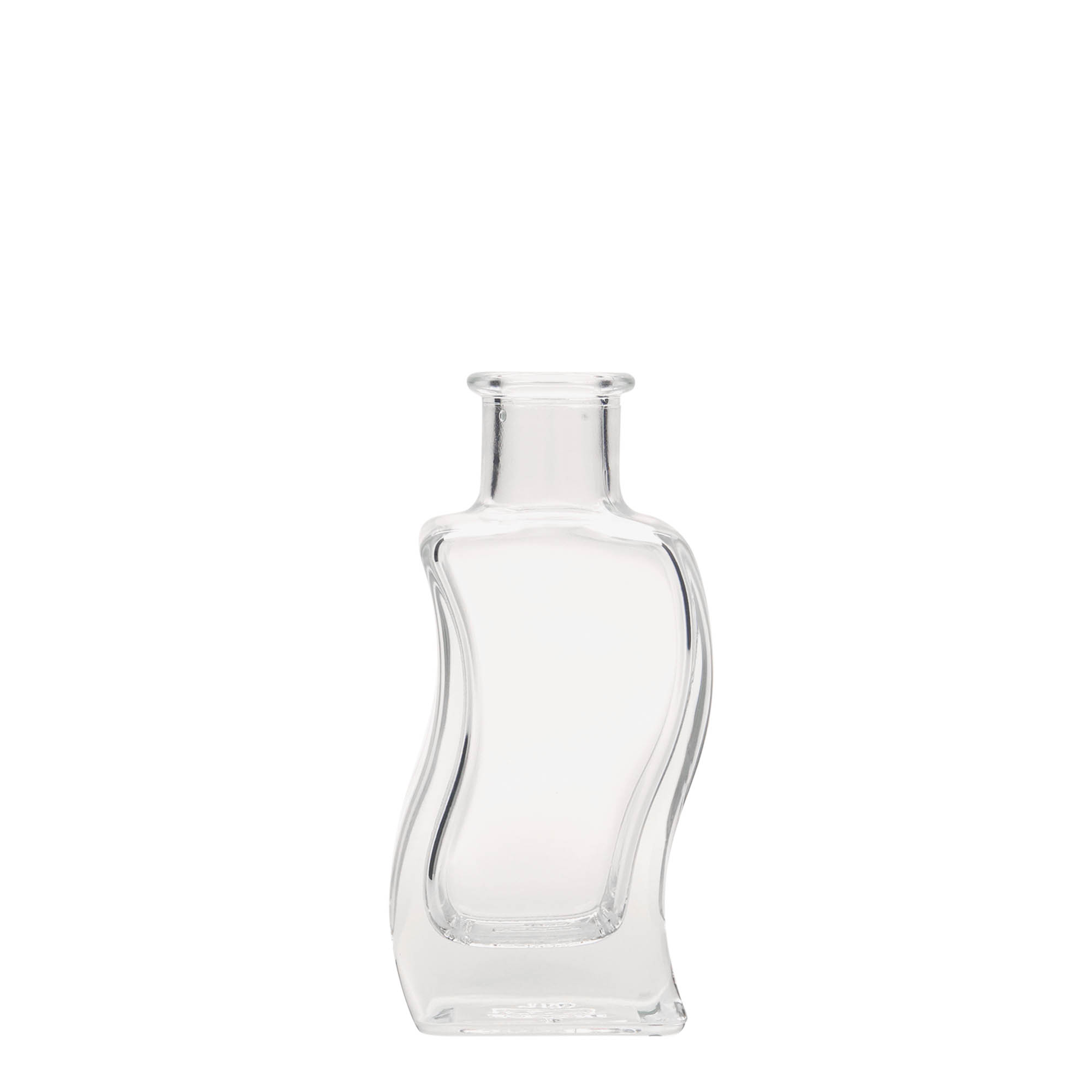 100 ml glassflaske 'Bølge', firkantet, åpning: kork 100 ml glassflaske 'Bølge', firkantet, åpning: kork