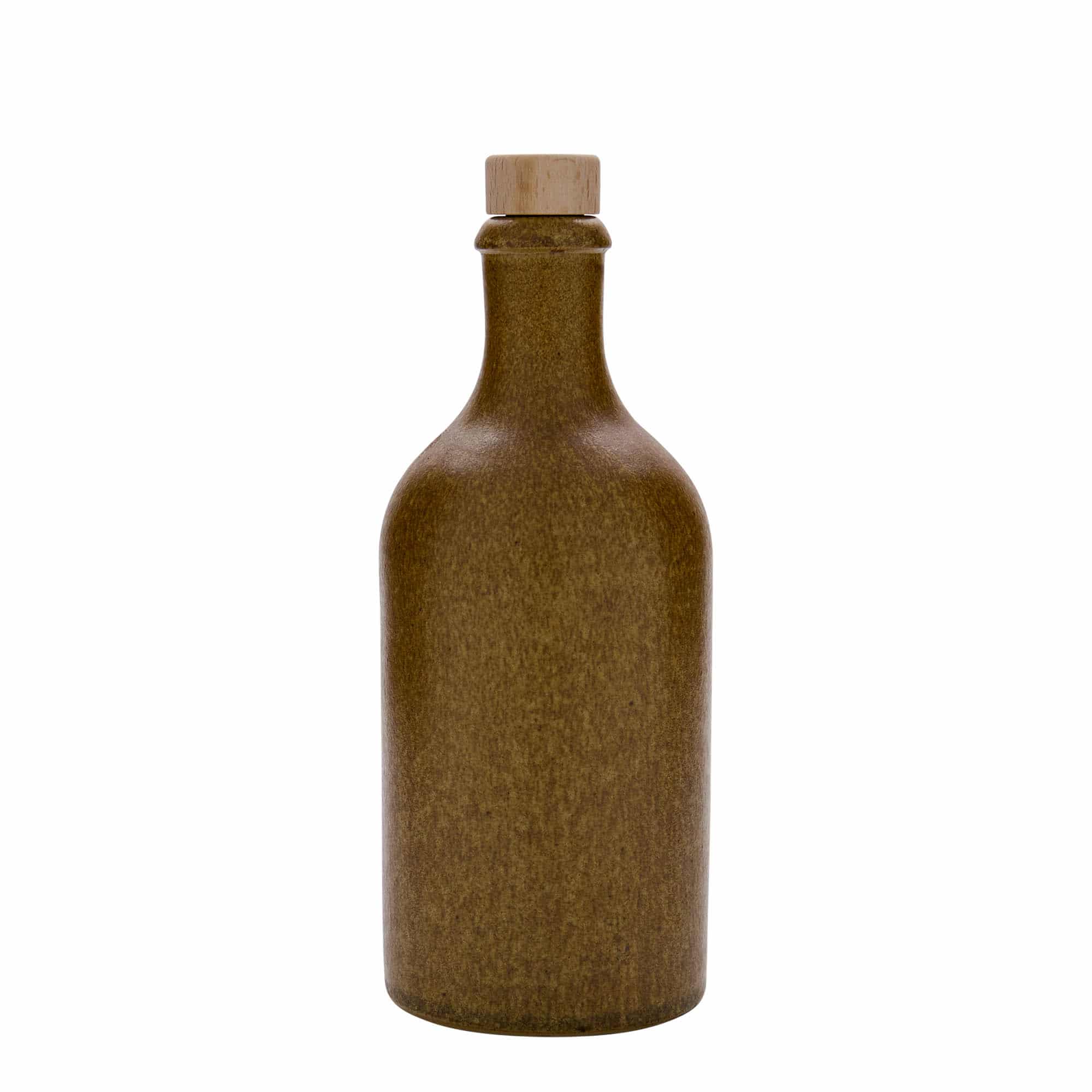 500 ml leirkrus, steintøy, brun-krystall, åpning: Kork