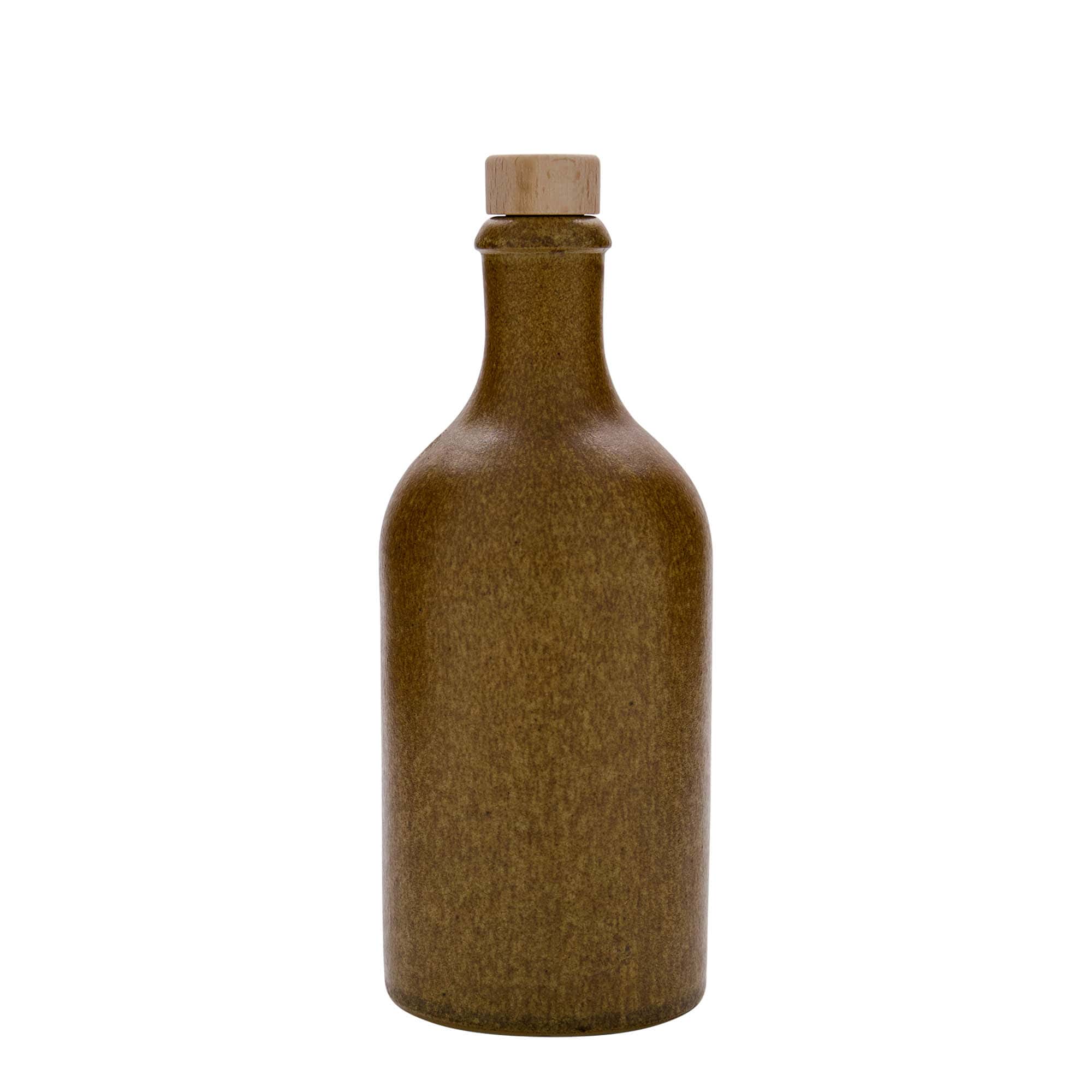 500 ml tonkrus, steingods, brun-krystall, åpning: kork
