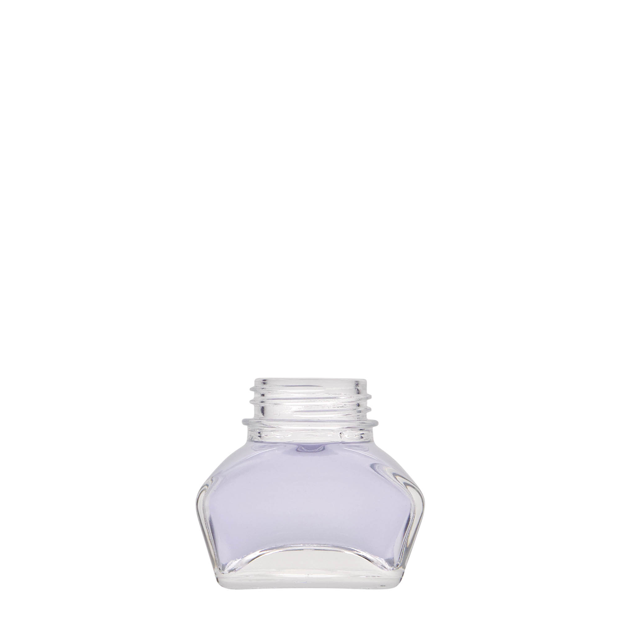 30 ml blekkflaske, rektangulær, åpning: skrukork