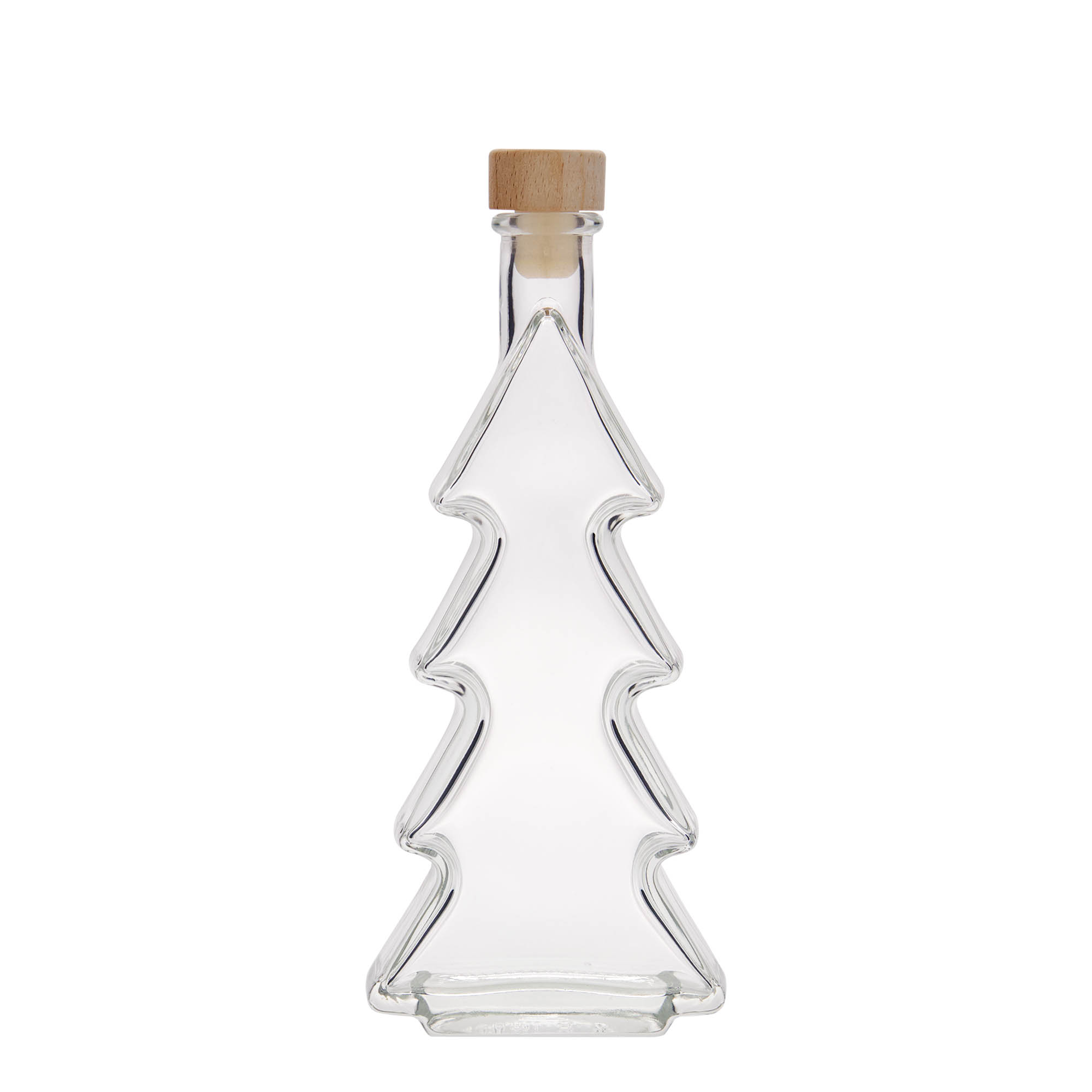 200 ml glassflaske 'Juletre', åpning: kork