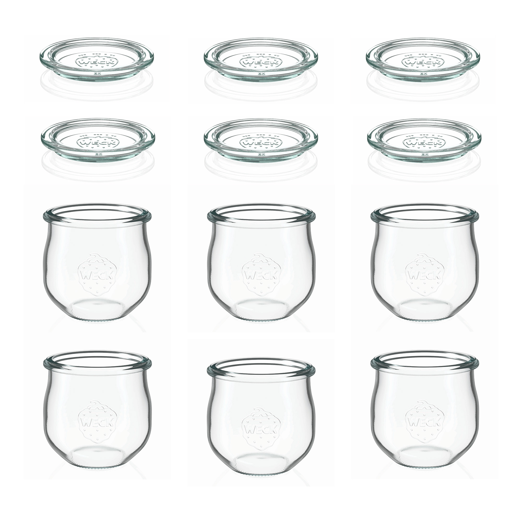 6x 370 ml WECK-tulipanglass med glasslokk RR 80