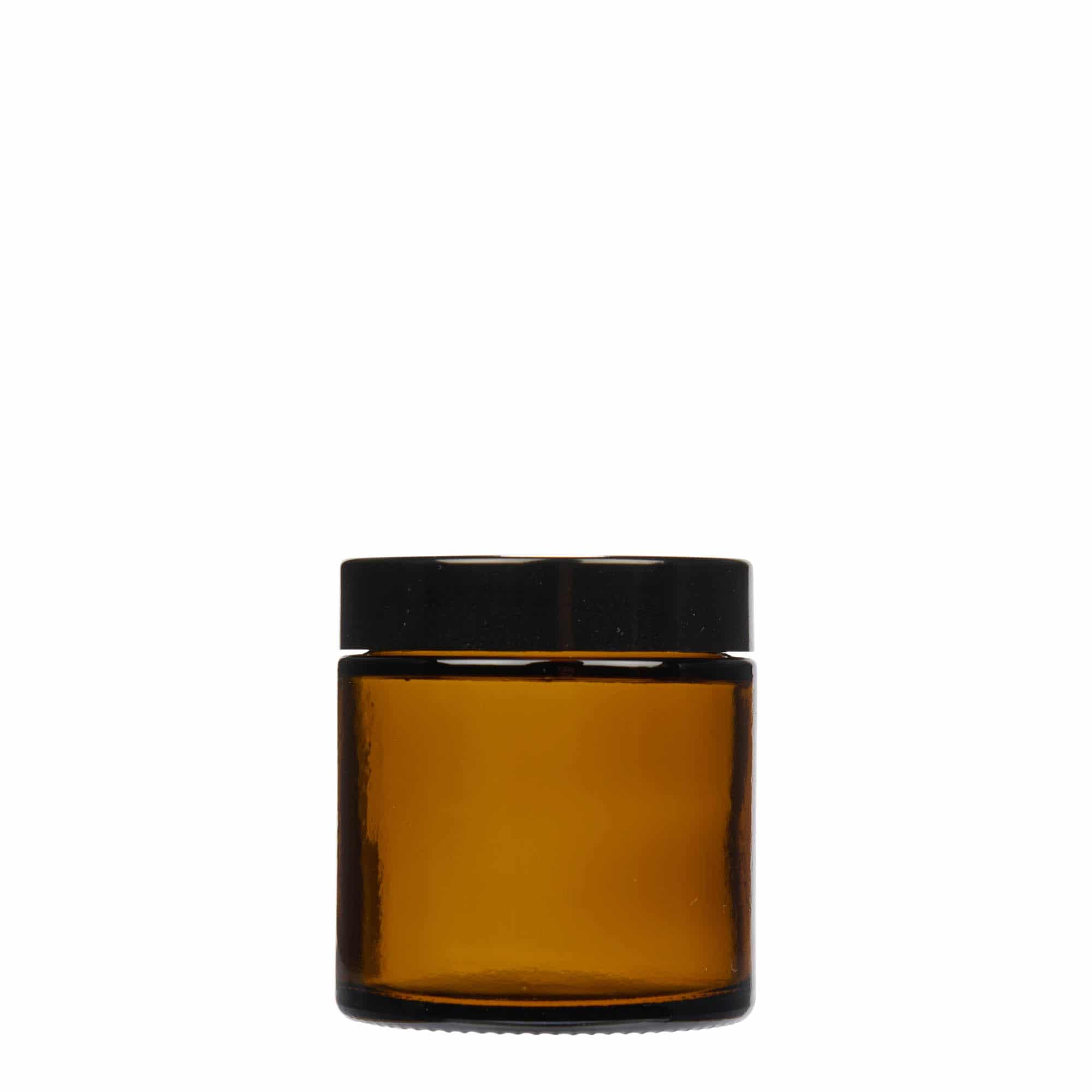 120 ml krukke "Brown Line", glass, brun, åpning: Skrulokk