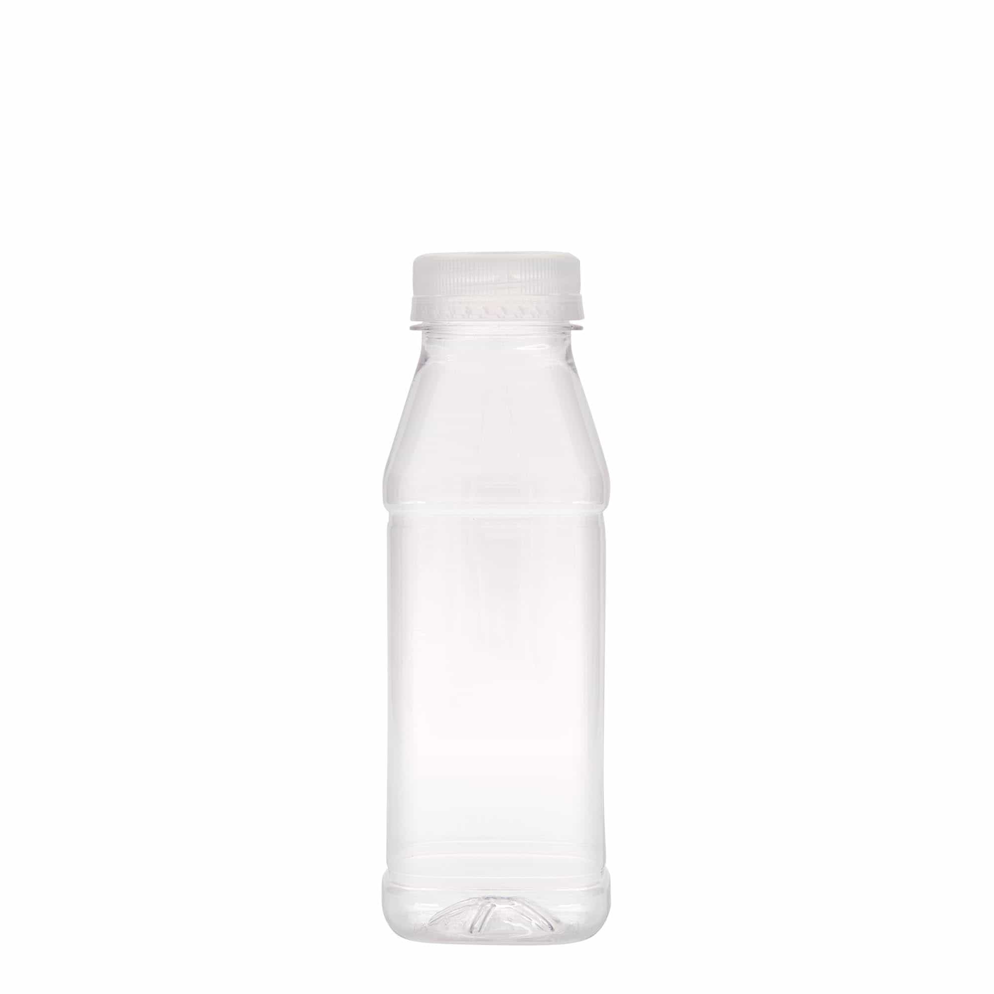 330 ml PET-flaske 'Milk and Juice Carré', firkantet, plast, munningsdiameter: 38 mm