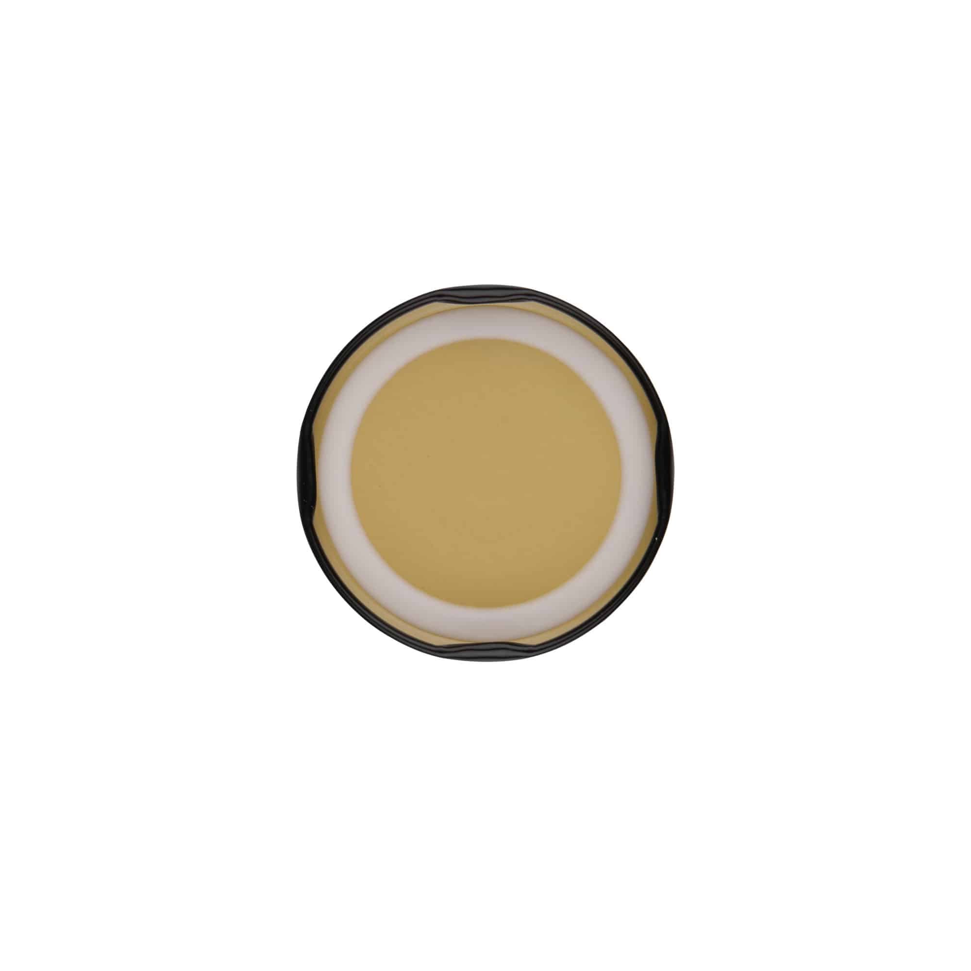 Twist-off-lokk, hvitblekk, svart, for åpning: TO 58