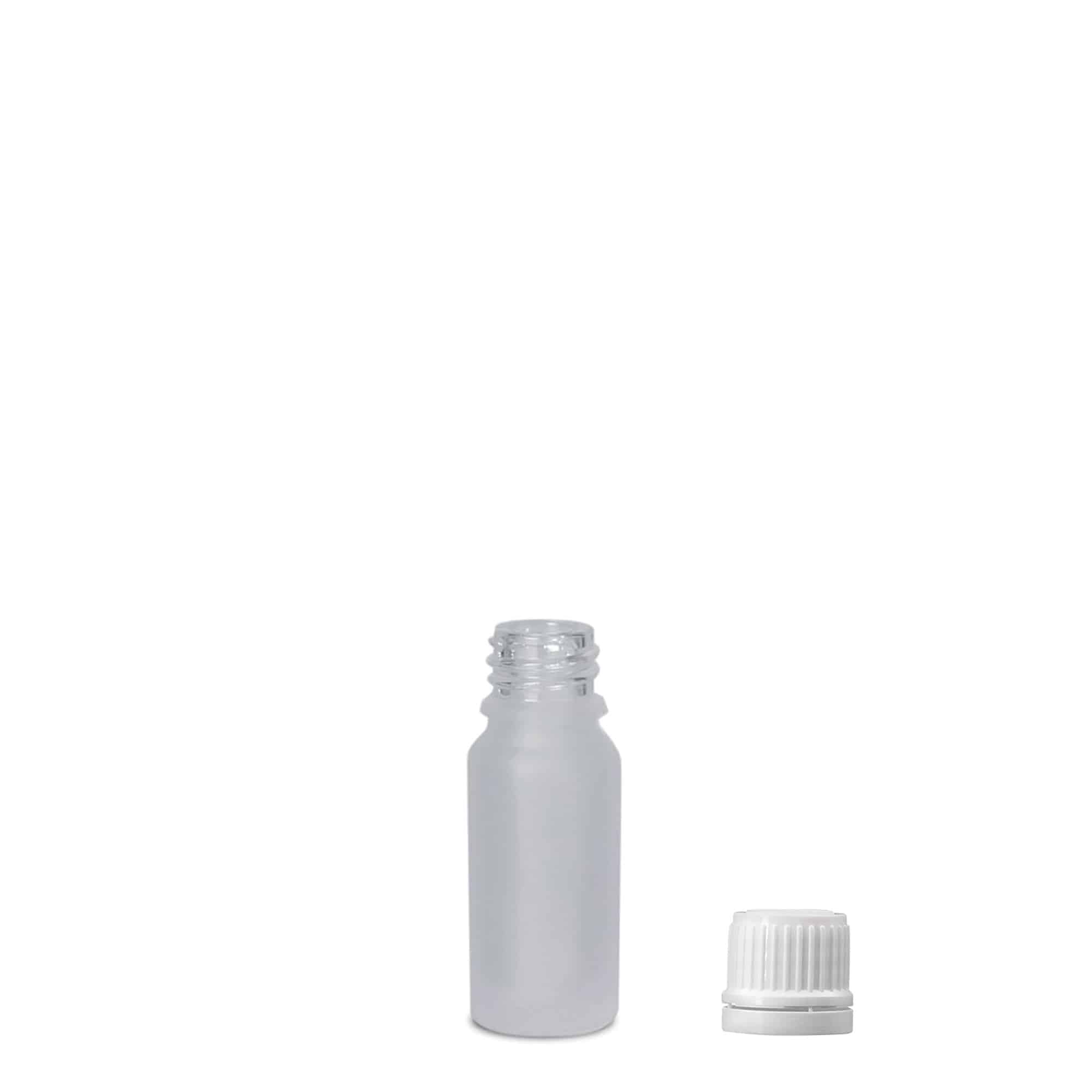 10 ml medisinsk flaske, glass, frostet, åpning: DIN 18