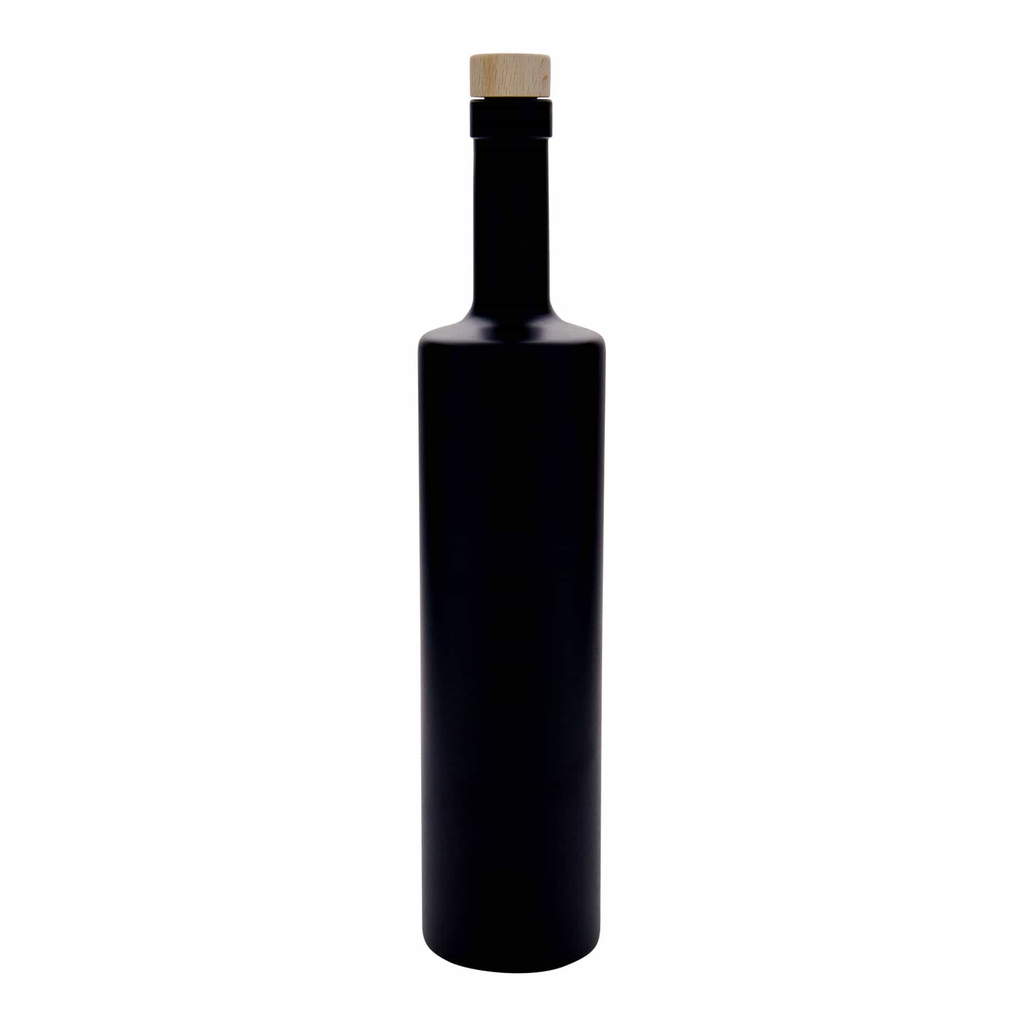 700 ml glassflaske "Centurio", svart, åpning: Kork