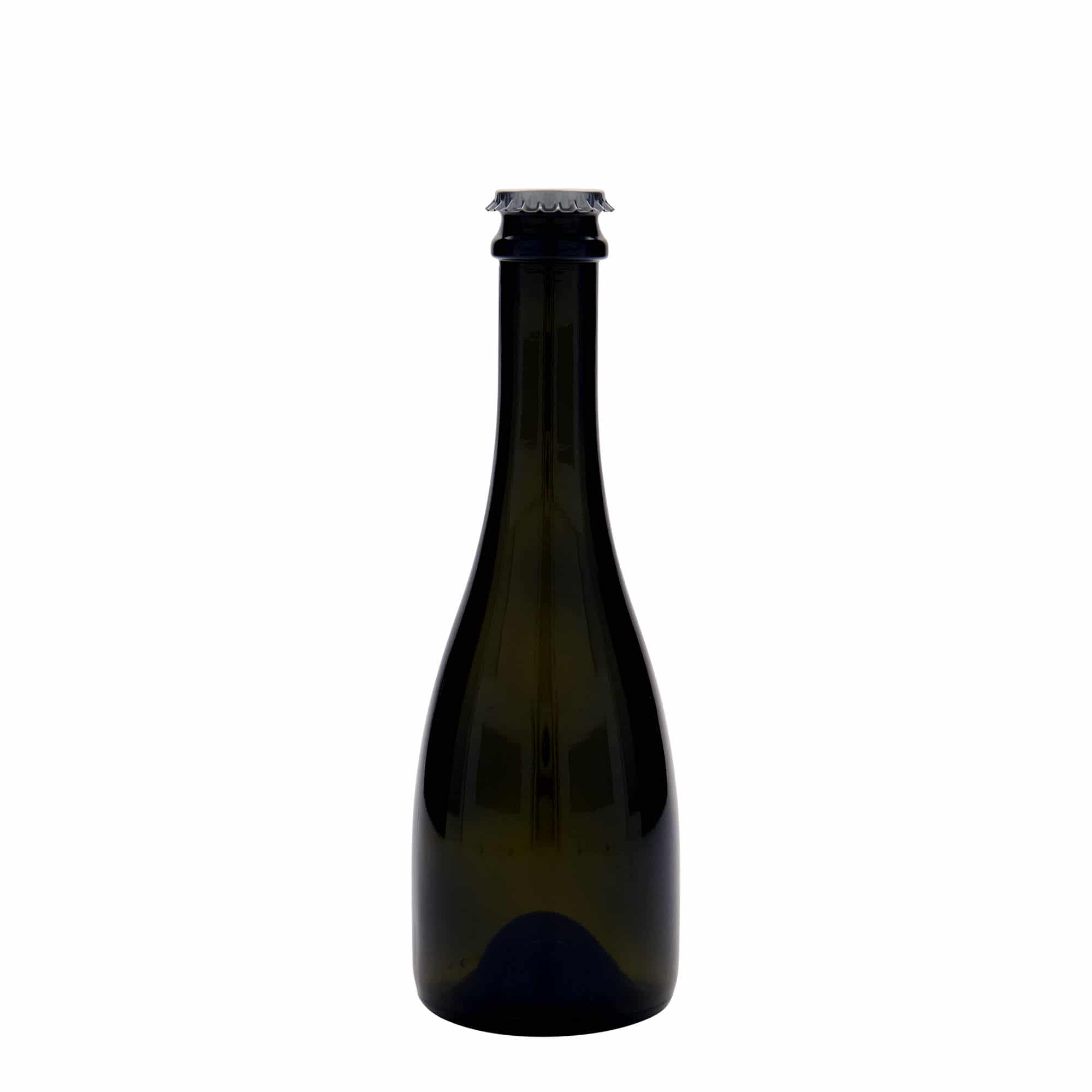 330 ml øl-/champagneflaske "Tosca", glass, antikkgrønn, åpning: Kronlokk