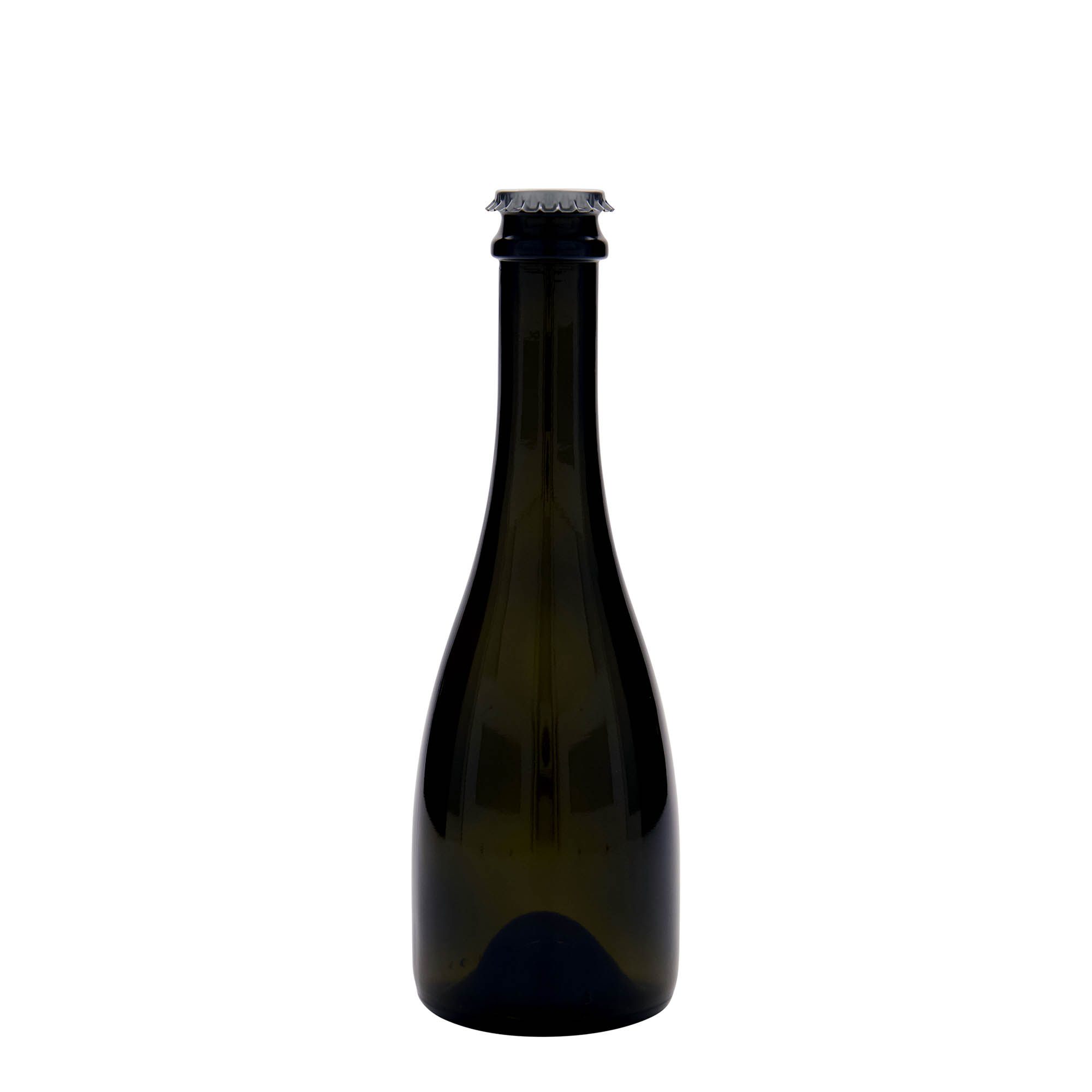 330 ml øl-/musserende vinkorkflaske 'Tosca', glass, antikkgrønn, åpning: kronekork