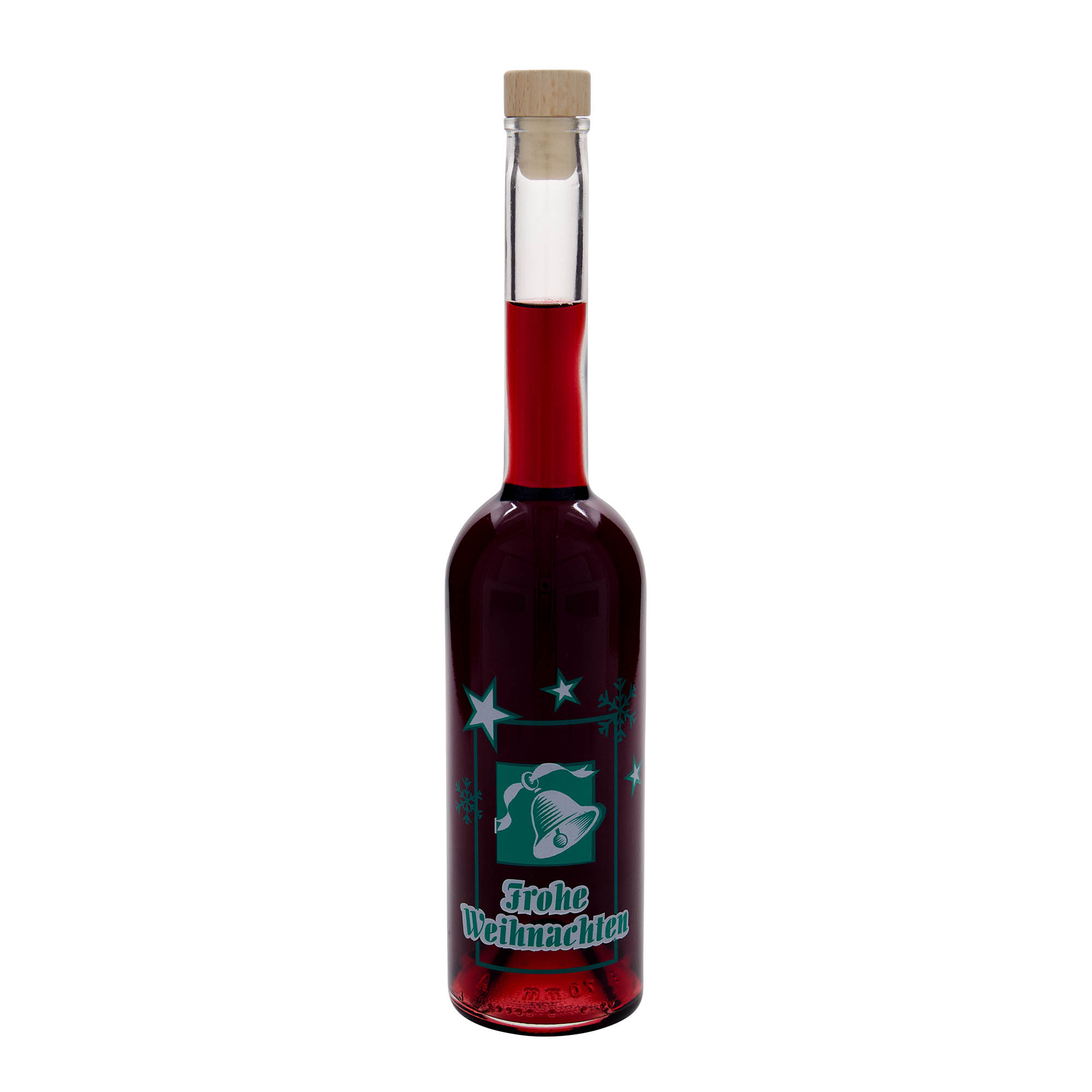 500 ml glassflaske 'Opera', motiv: God jul, munnstykke: kork