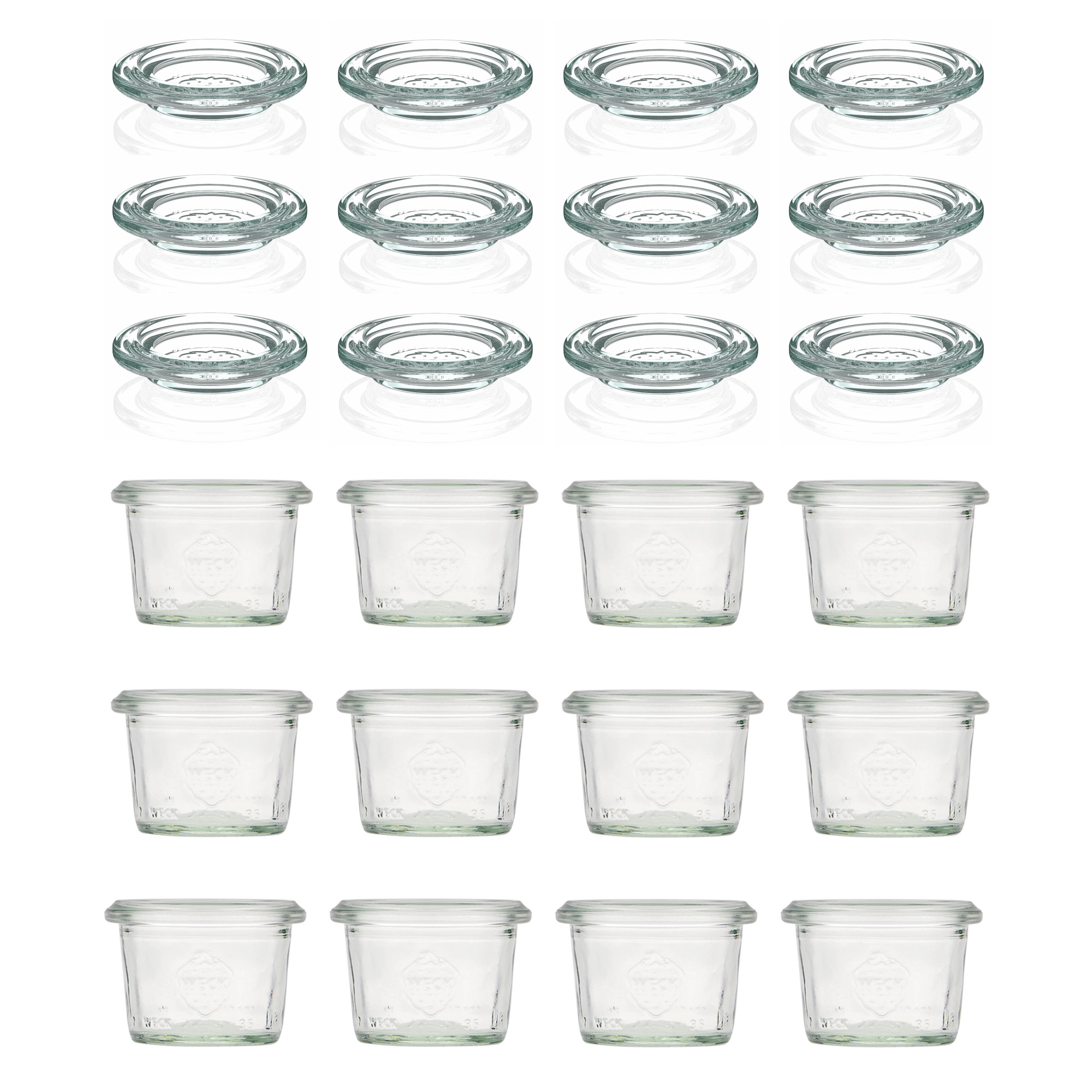 12x 35 ml WECK-sylteglass av terrintype med glasslokk RR 40