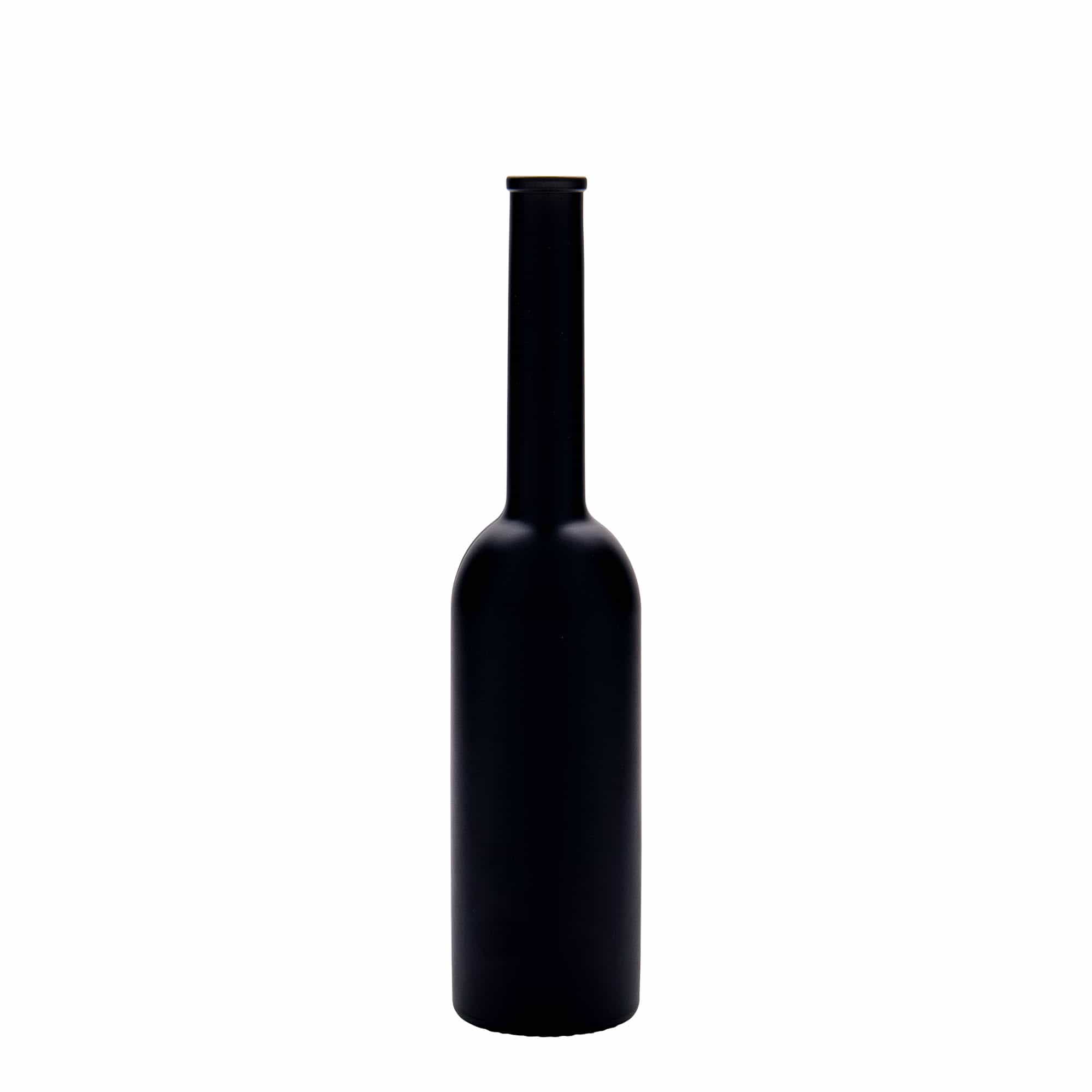 200 ml glassflaske 'Opera', svart, åpning: kork