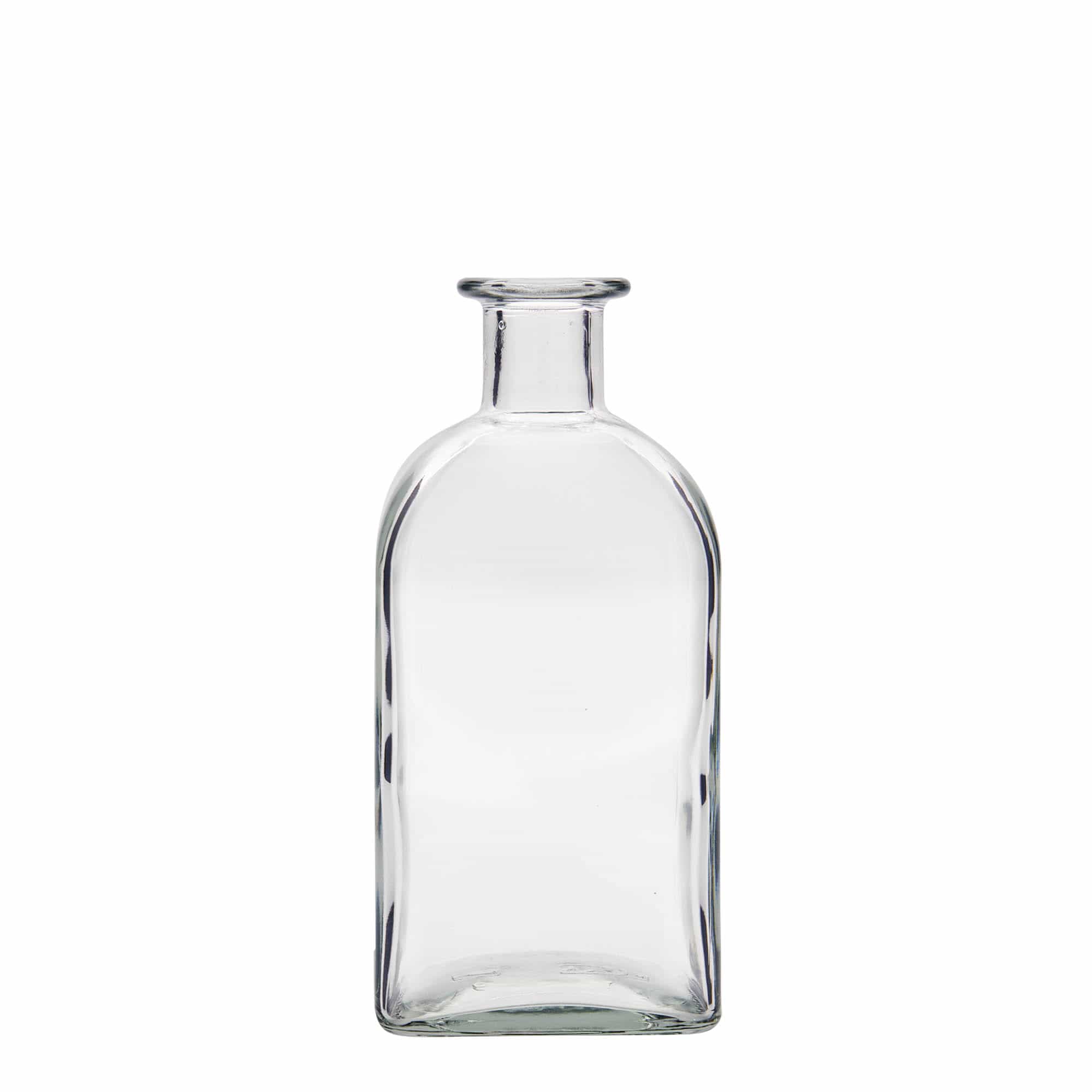 500 ml glassflaske Apoteker Carré, firkantet, åpning: kork