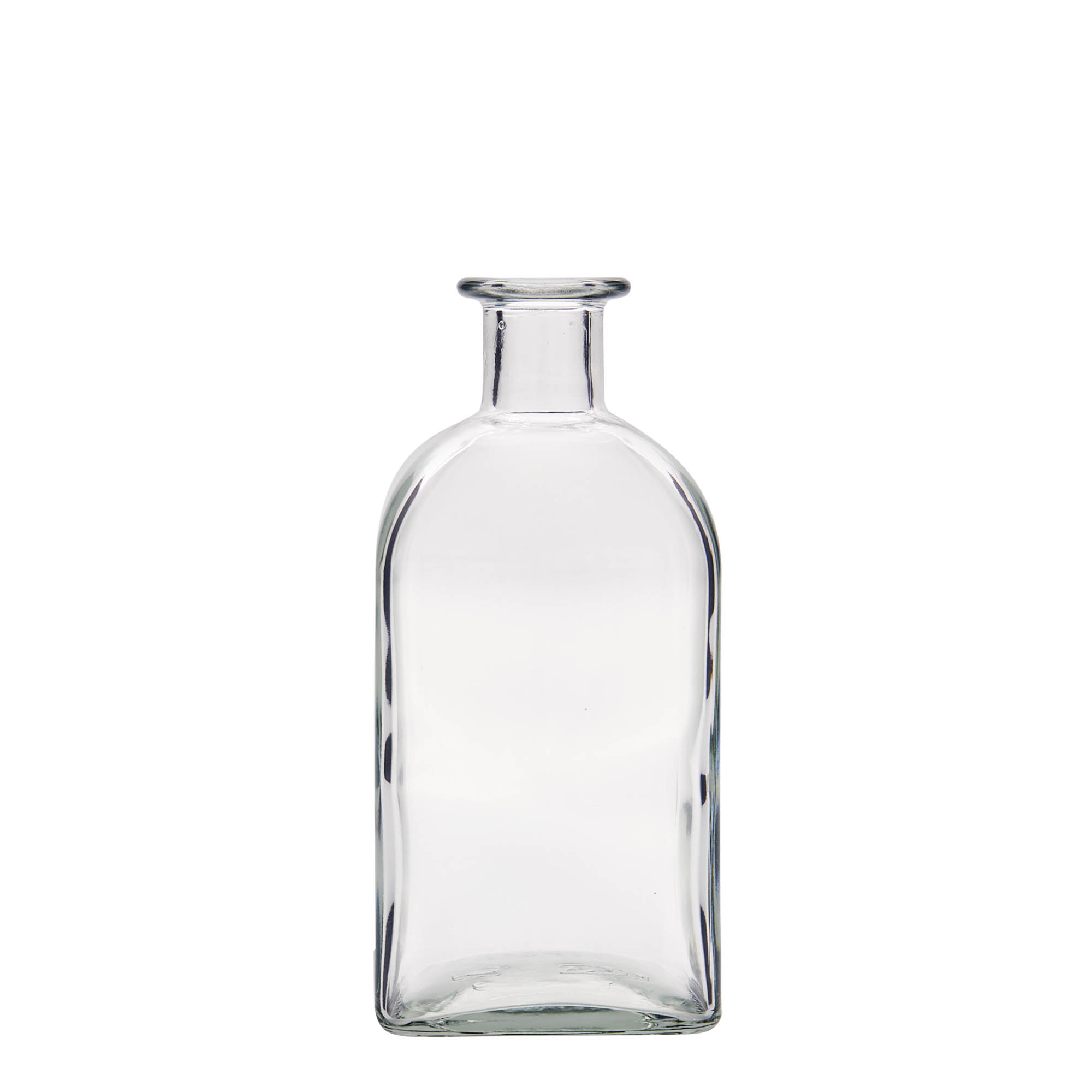 500 ml glassflaske Apoteker Carré, firkantet, åpning: kork