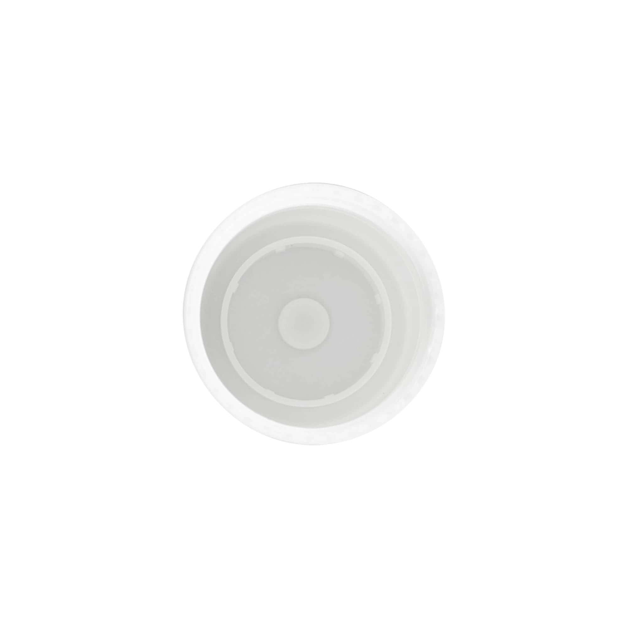 Kappe for 50 ml roll-on-flaske, PP-plast, hvit, for åpning: skrukork