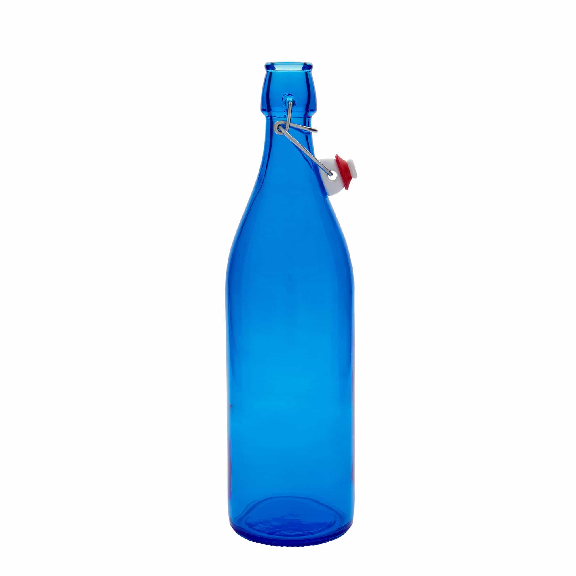 1000 ml glassflaske "Giara", blå, åpning: Bøylelokk