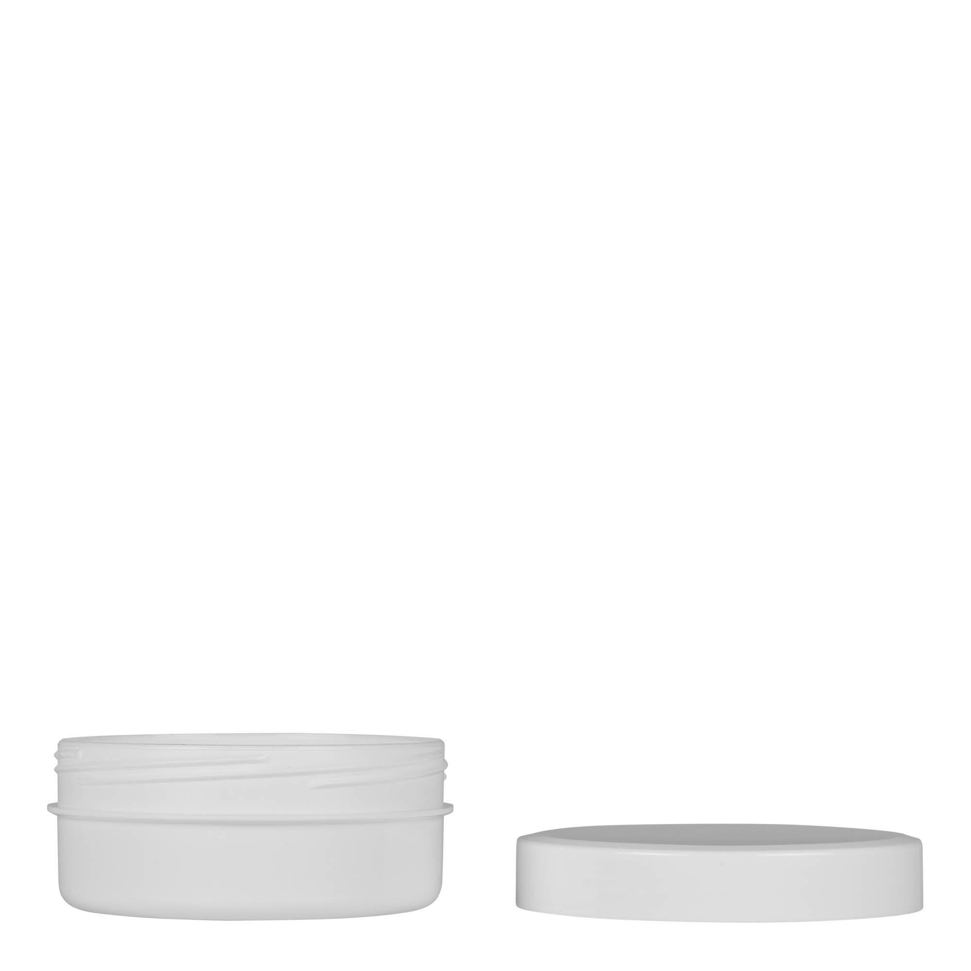 125 ml plastboks 'White Line', PP, hvit, åpning: skrukork 125 ml plastboks 'White Line', PP, hvit, åpning: skrukork