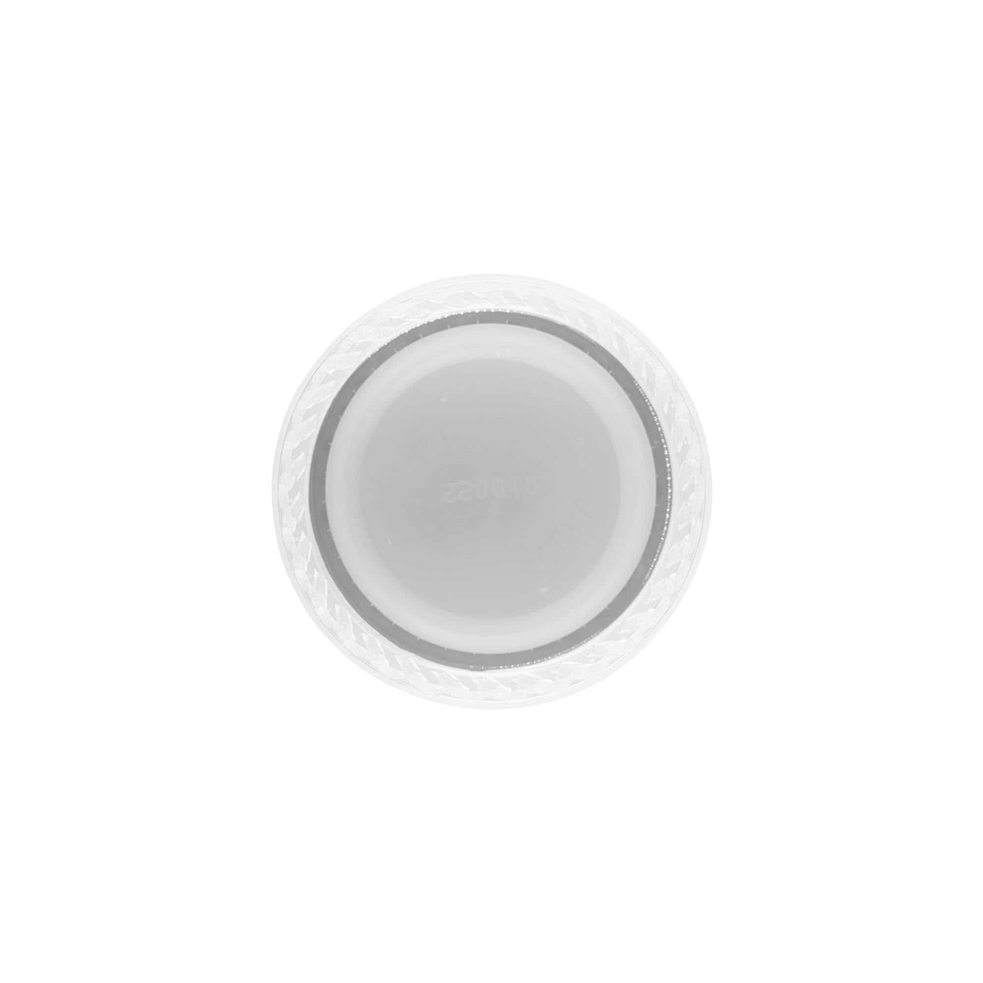 Skrulokk med to gjenger, PE-plast, hvit, for åpning: PET 38 mm