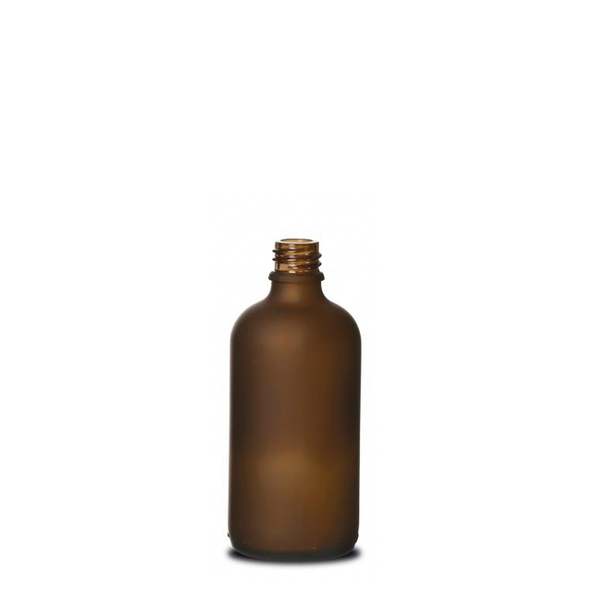 100 ml medisinsk flaske, glass, brunt frostet, åpning: DIN 18 100 ml medisinsk flaske, glass, brunt frostet, åpning: DIN 18