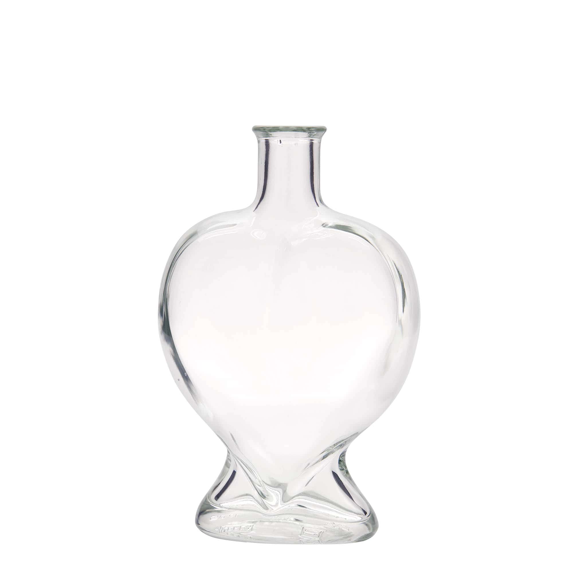 500 ml glassflaske 'Hjerte', munn: kork