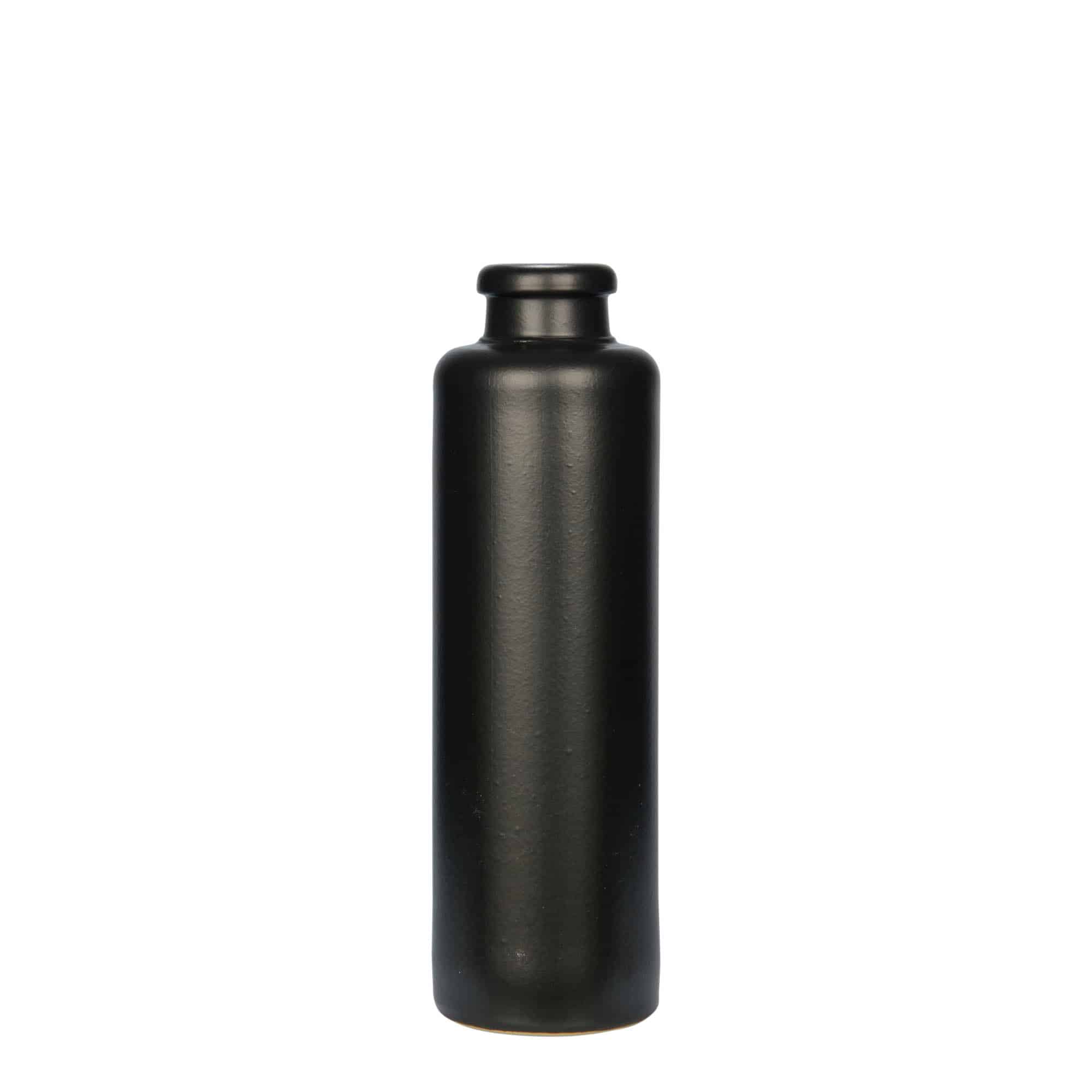 200 ml tonkrukke, steingods, svart, åpning: kork