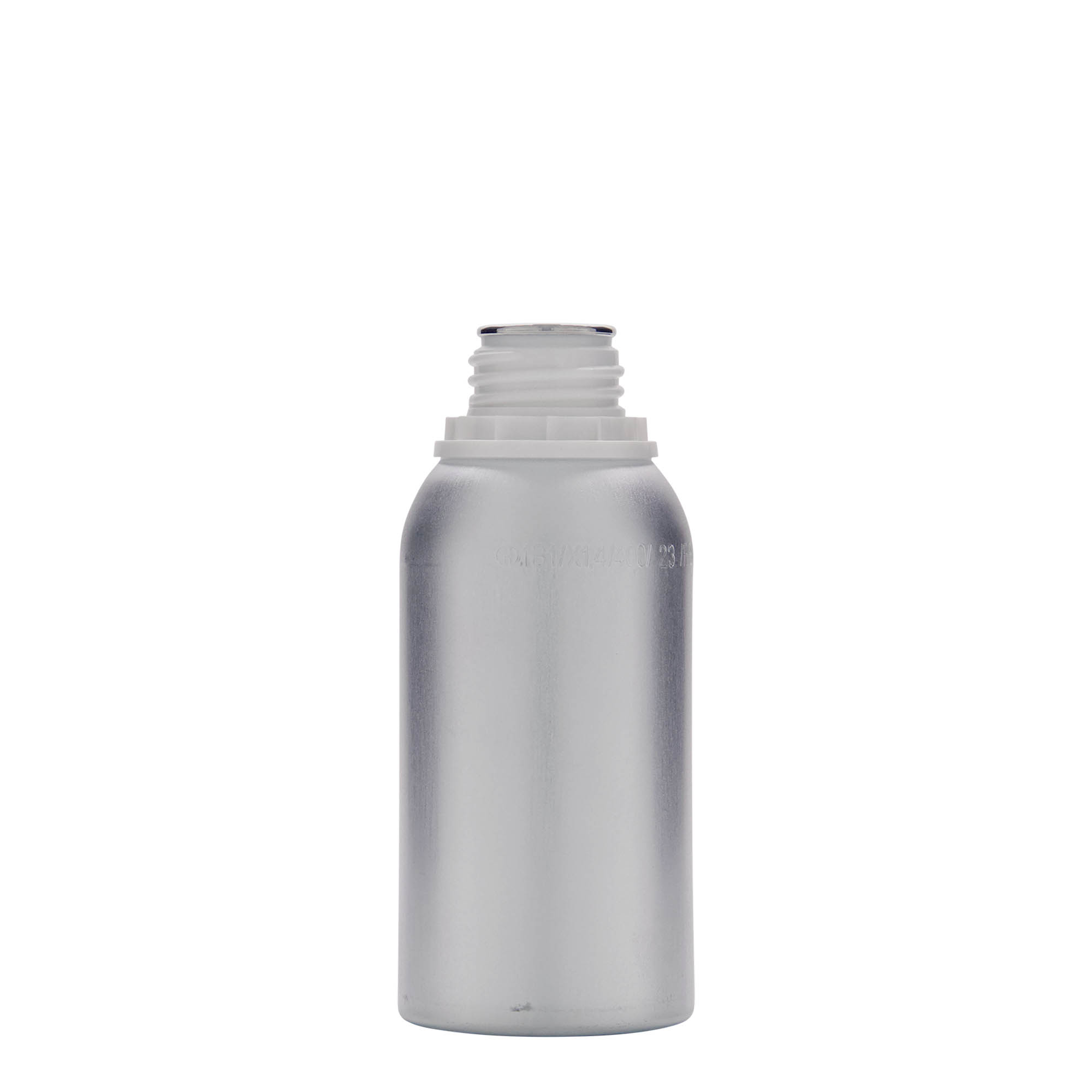 275 ml aluminiumsflaske, metall, sølv, åpning: DIN 32