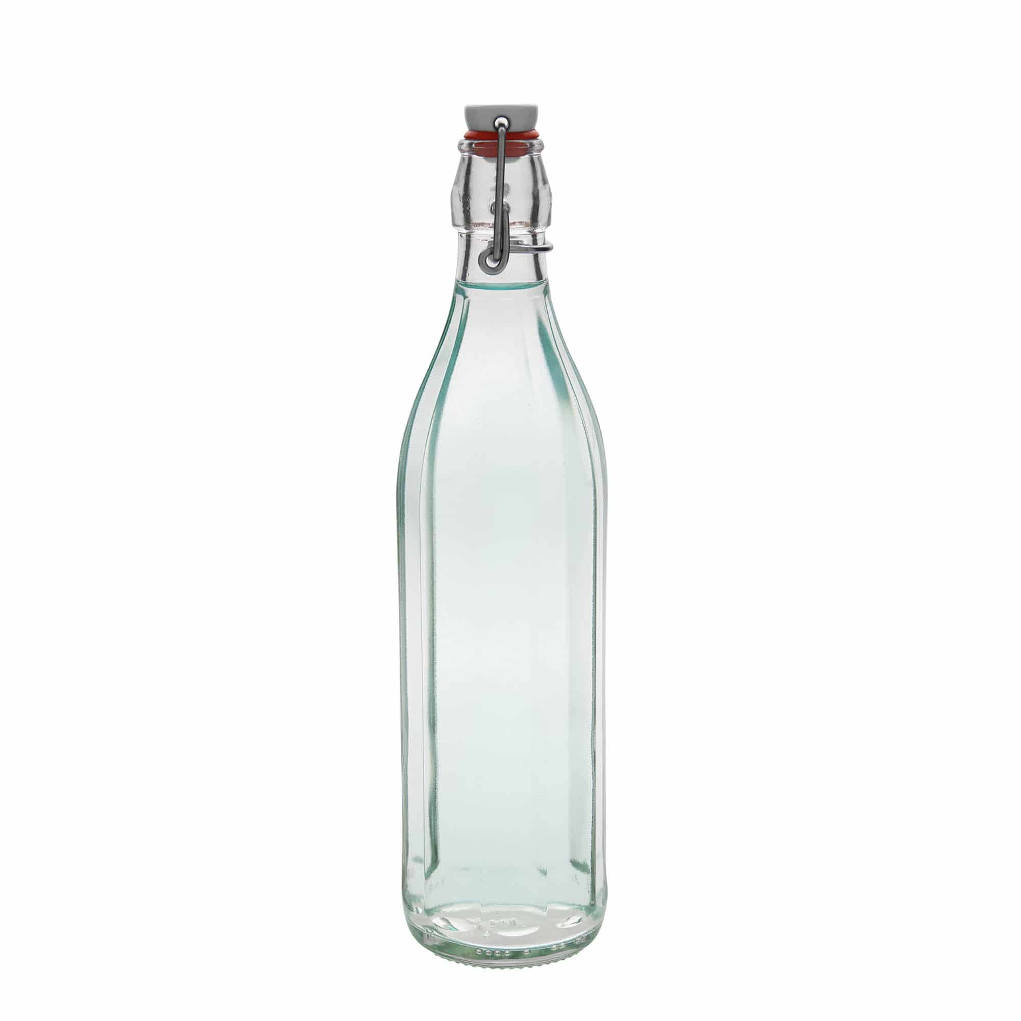 750 ml glassflaske "Bravo", tikantet, åpning: Bøylelokk