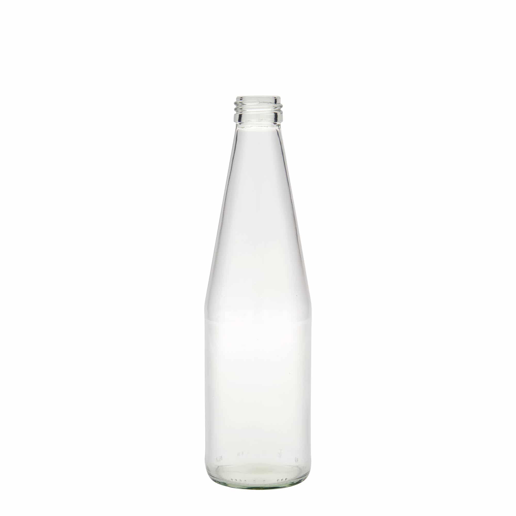 330 ml universell flaske gulrotform, glass, munnstykke: PP 28