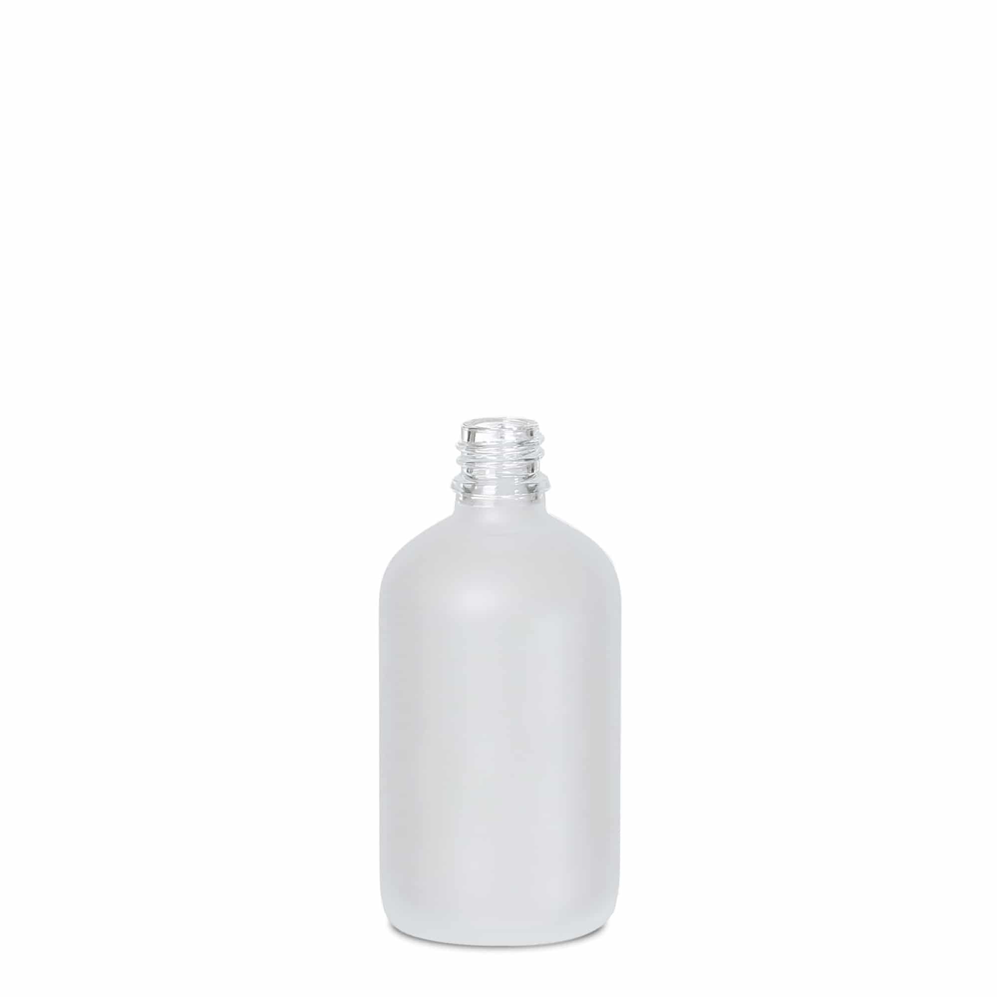 100 ml medisinsk flaske, glass, frostet, åpning: DIN 18 100 ml medisinsk flaske, glass, frostet, åpning: DIN 18