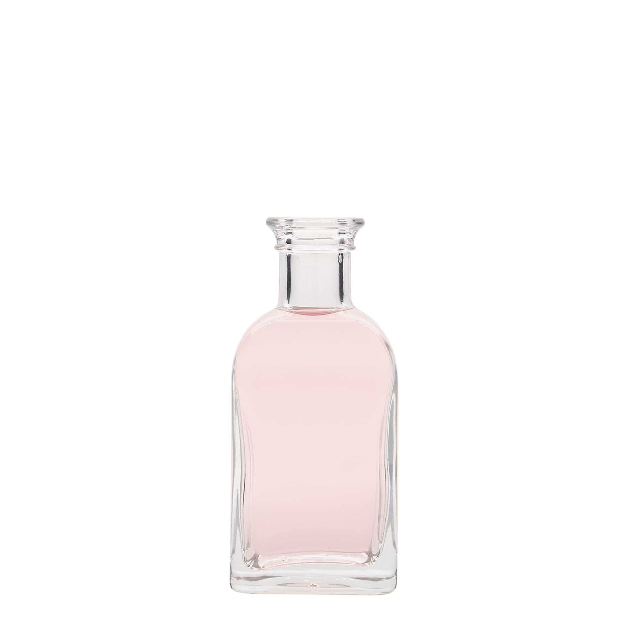 100 ml apotekerglassflaske Carré, kvadratisk, åpning: Kork