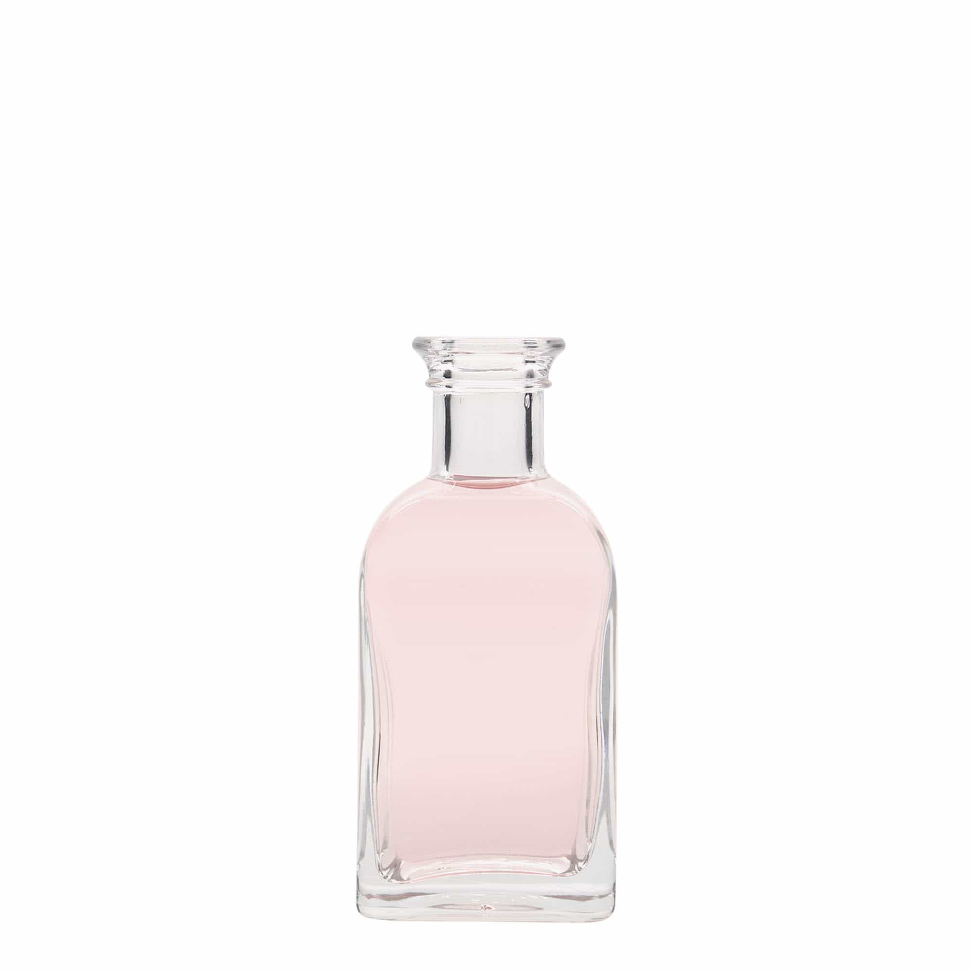 100 ml glassflaske Apoteker Carré, firkantet, åpning: kork