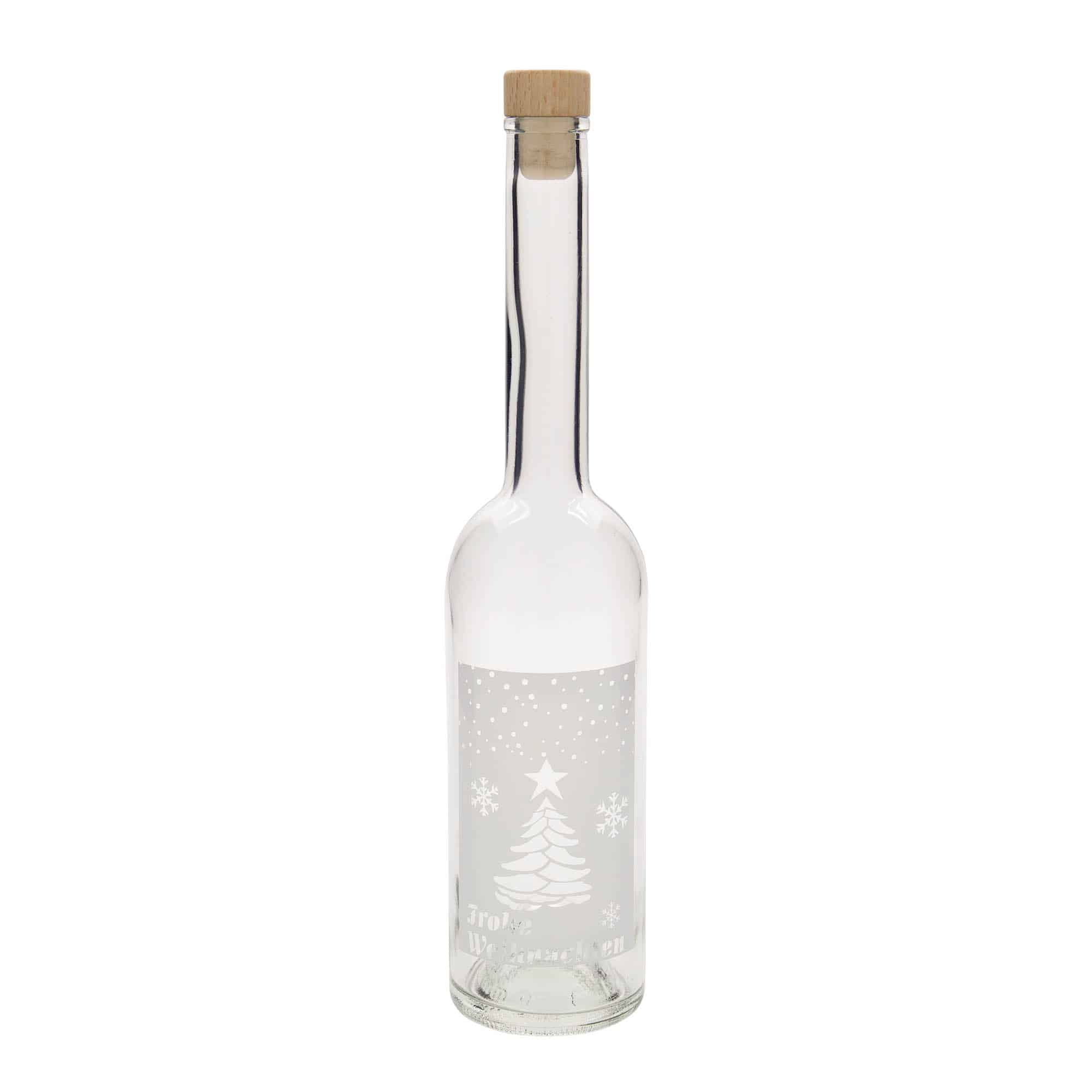 500 ml glassflaske "Opera", motiv: Hvit jul, åpning: Kork