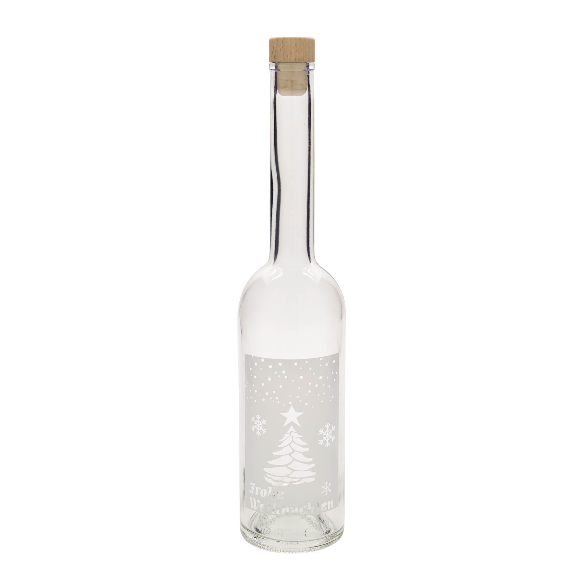 500 ml glassflaske 'Opera', motiv: Hvite jul, åpning: kork