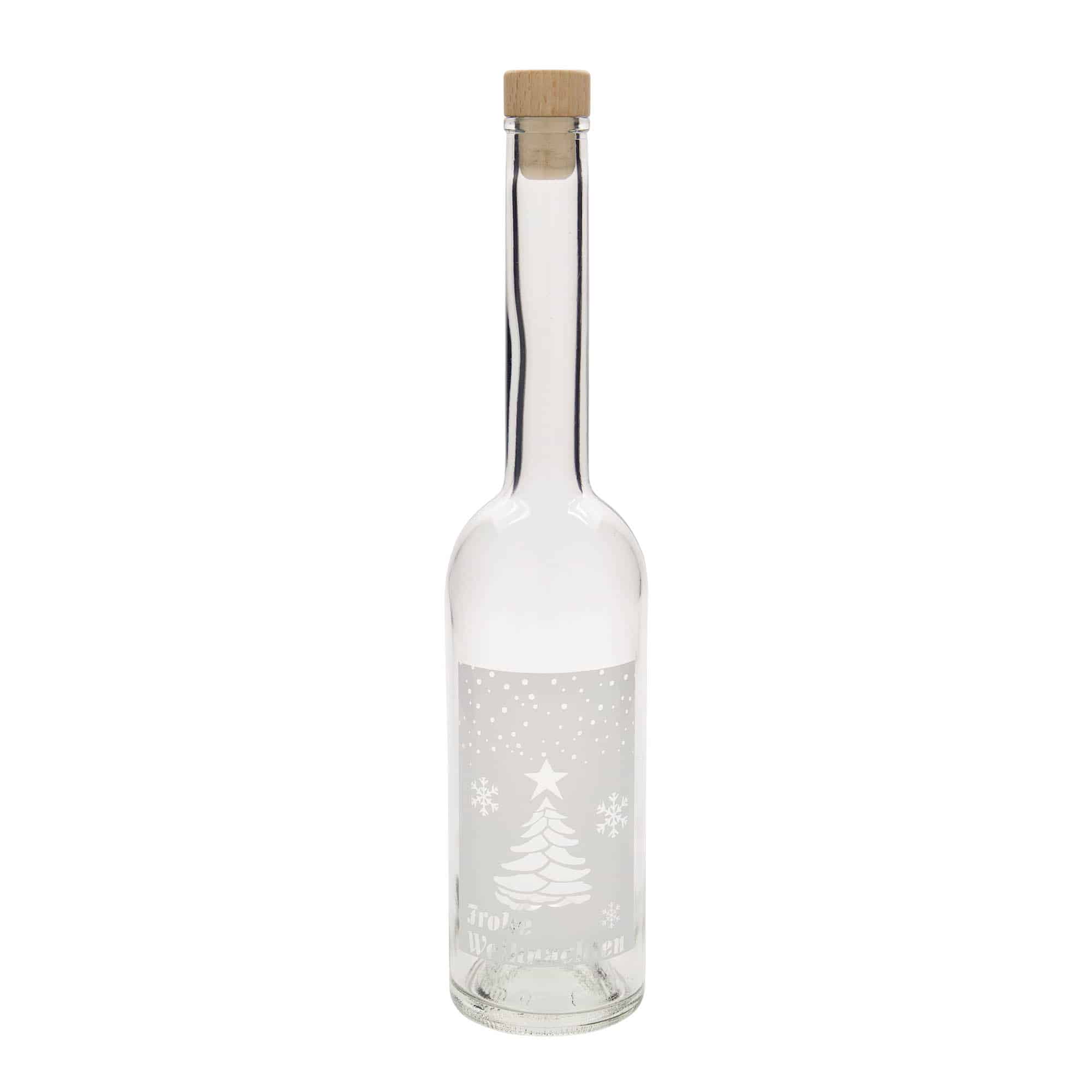 500 ml glassflaske 'Opera', motiv: Hvite jul, åpning: kork