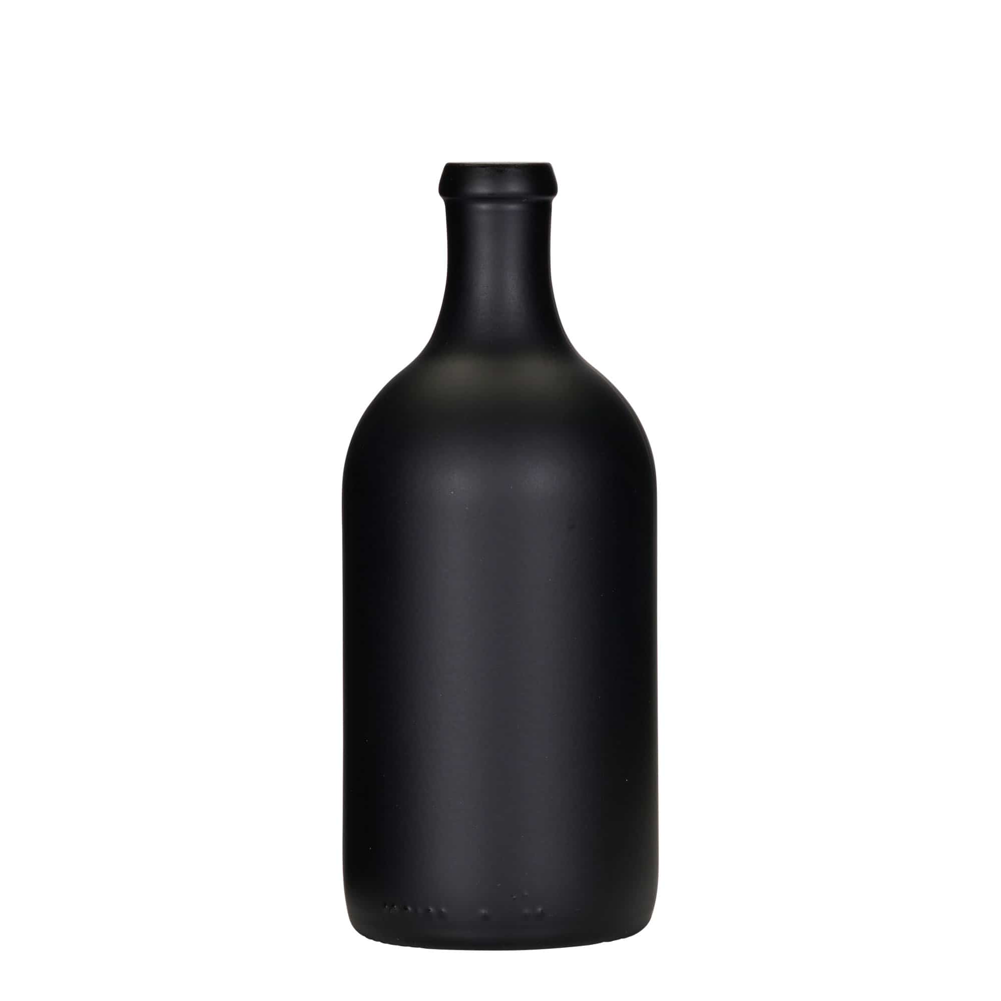 500 ml glassflaske 'Ginevra Leggera', svart, åpning: kork 500 ml glassflaske 'Ginevra Leggera', svart, åpning: kork
