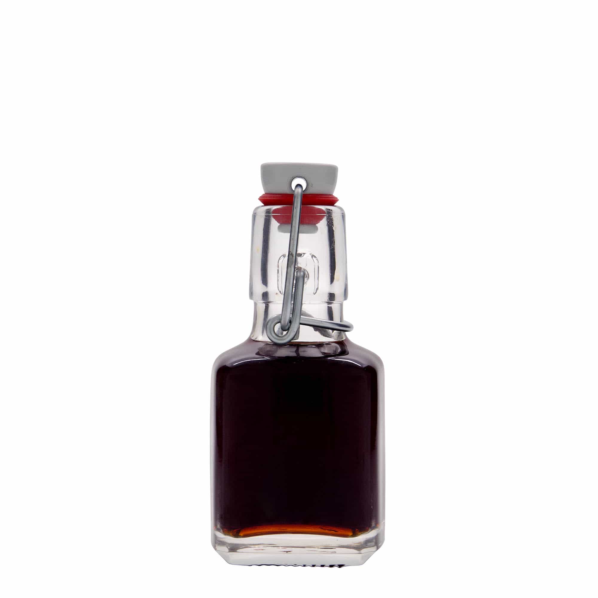 100 ml glassflaske "Kubica", kvadratisk, åpning: Bøylelokk