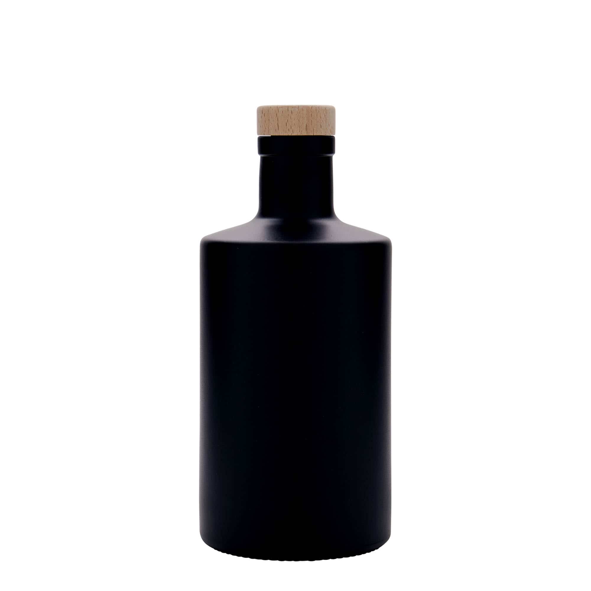 500 ml glassflaske "Caroline", svart, åpning: Kork