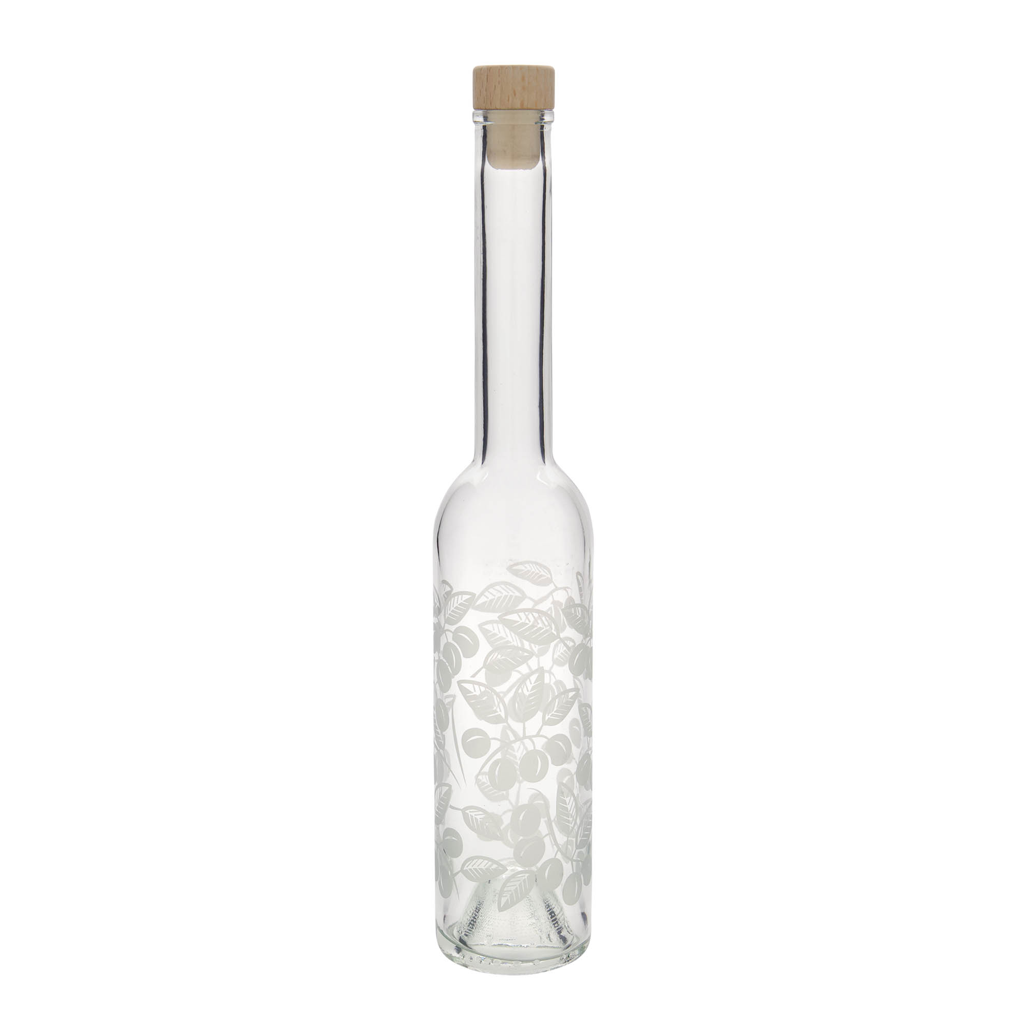350 ml glassflaske 'Opera', motiv: Mirabeller, munnstykke: kork