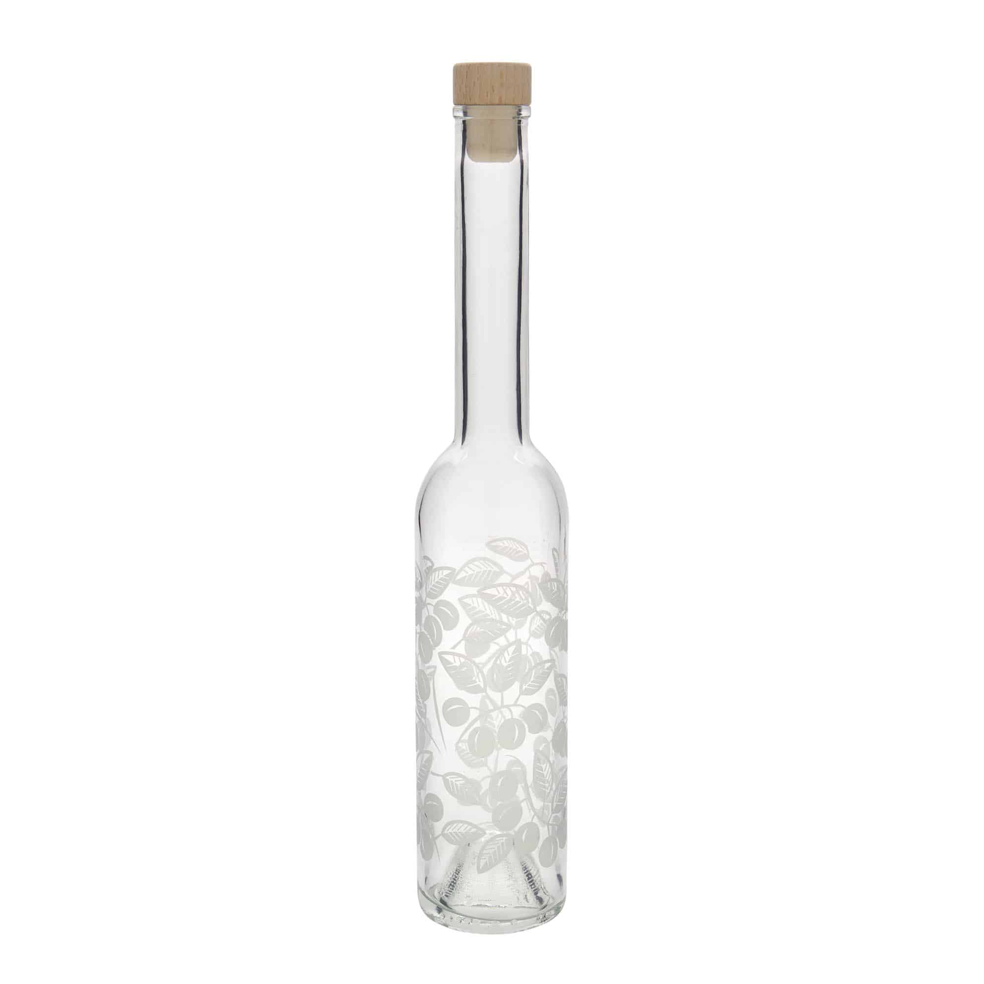 350 ml glassflaske 'Opera', motiv: Mirabeller, munnstykke: kork