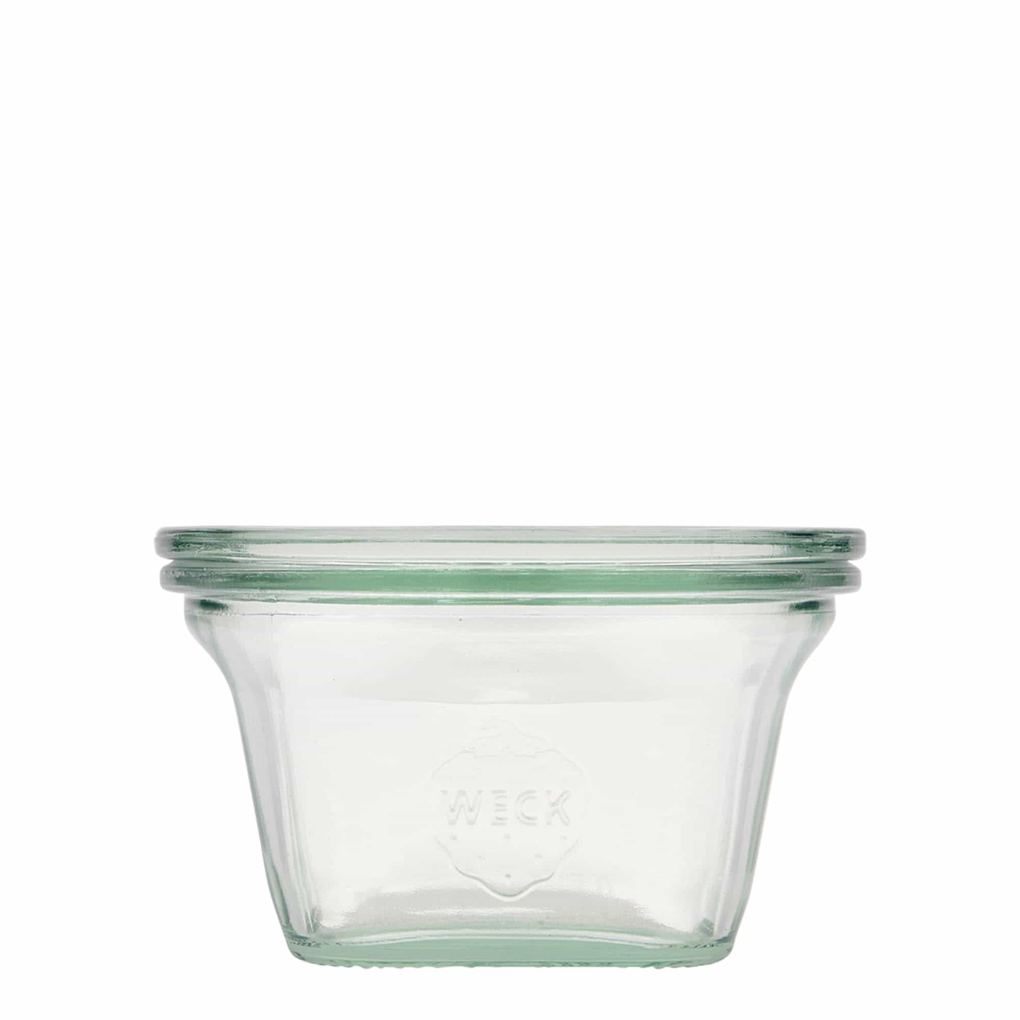290 ml WECK-Quadroglass, firkantet, åpning: rund kant 290 ml WECK-Quadroglass, firkantet, åpning: rund kant